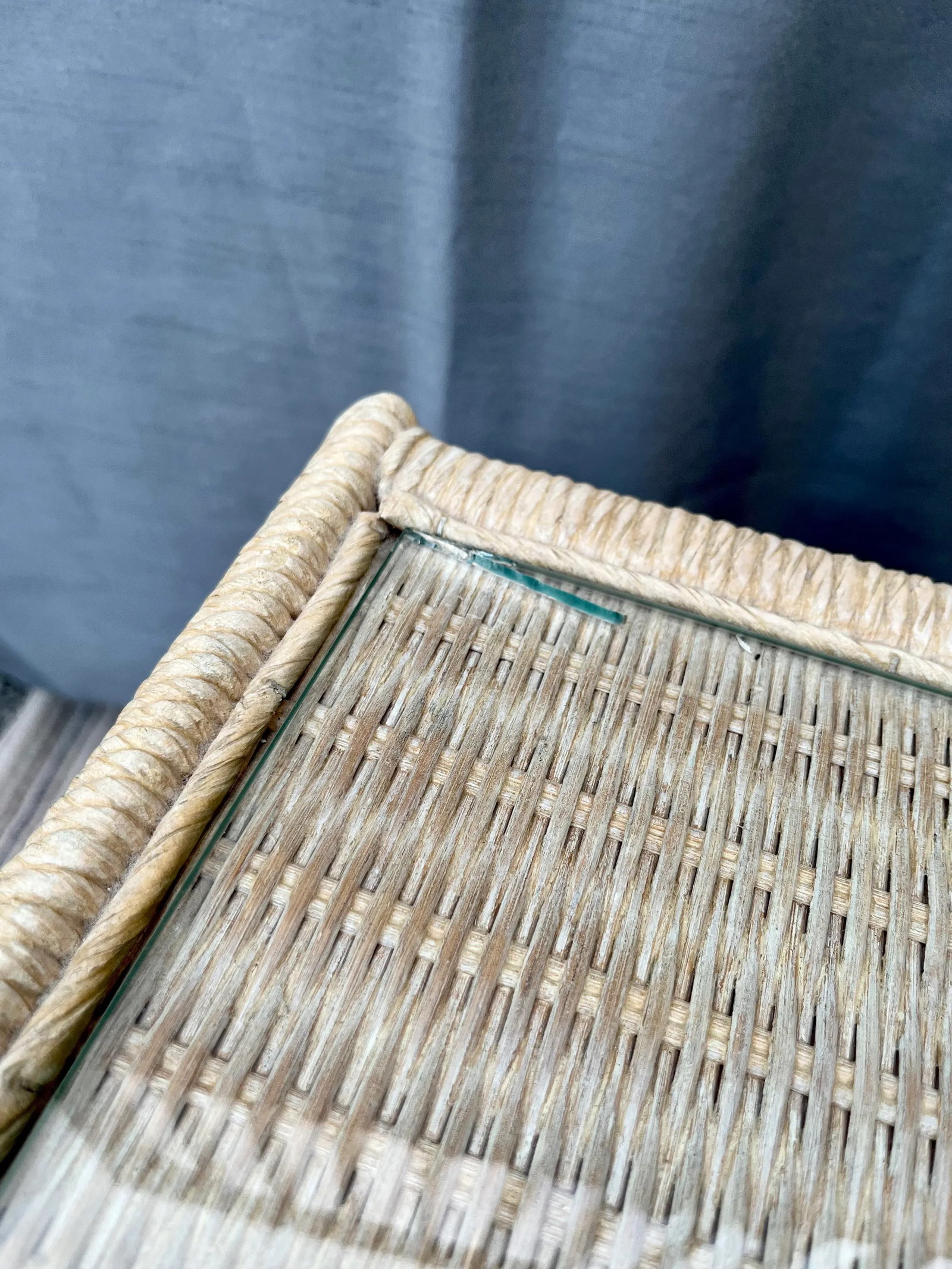 Vintage Coastal Style Wicker Nightstand by Broyhill Furniture. - 8