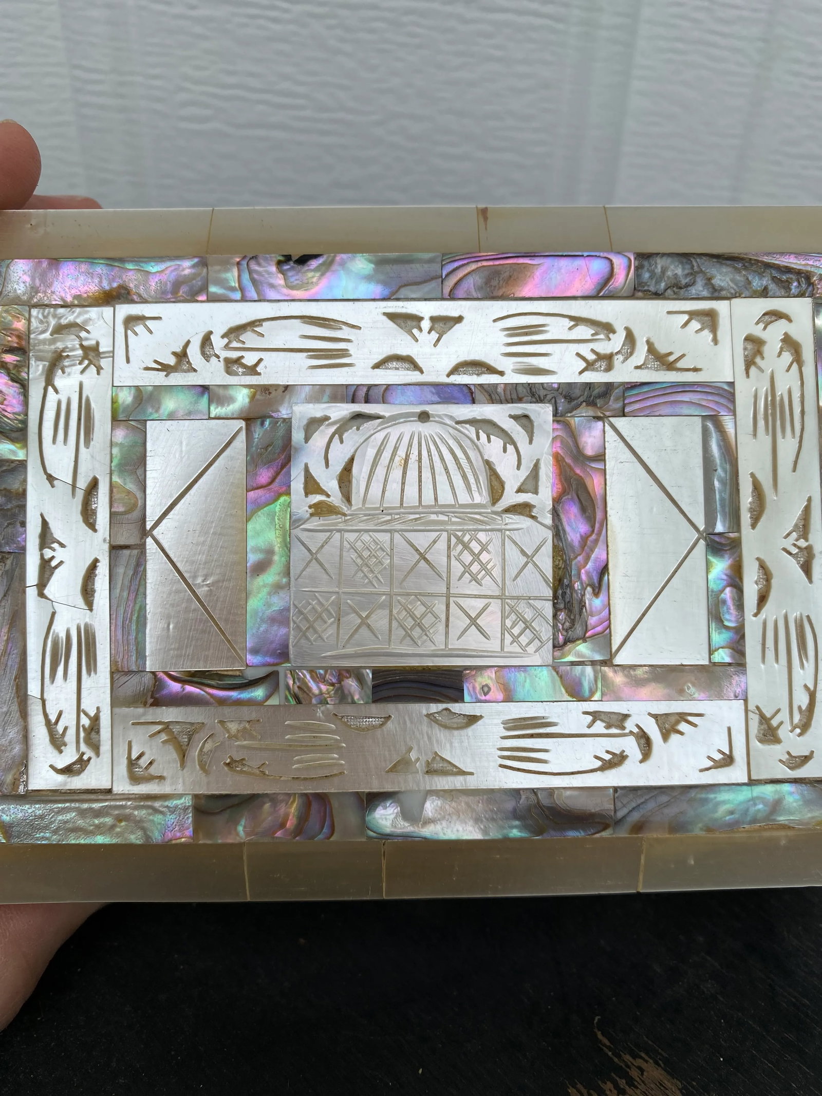 Late 20th Century Abalone and Mother of Pearl Hinged Box - 2