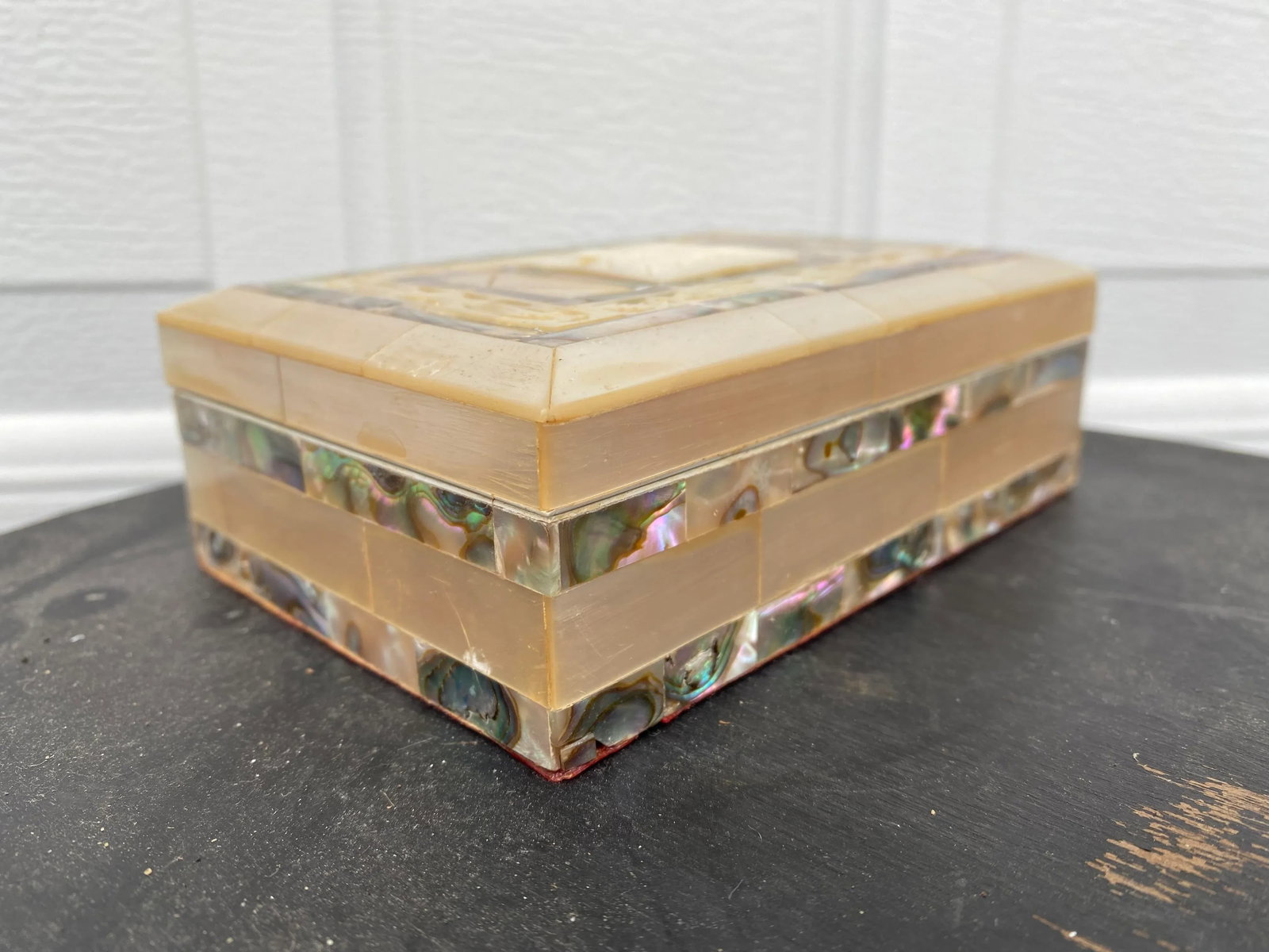 Late 20th Century Abalone and Mother of Pearl Hinged Box - 4