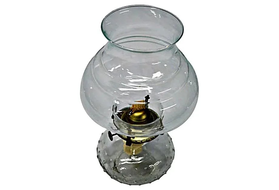 Vintage Clear Glass Oil Lamp - 2