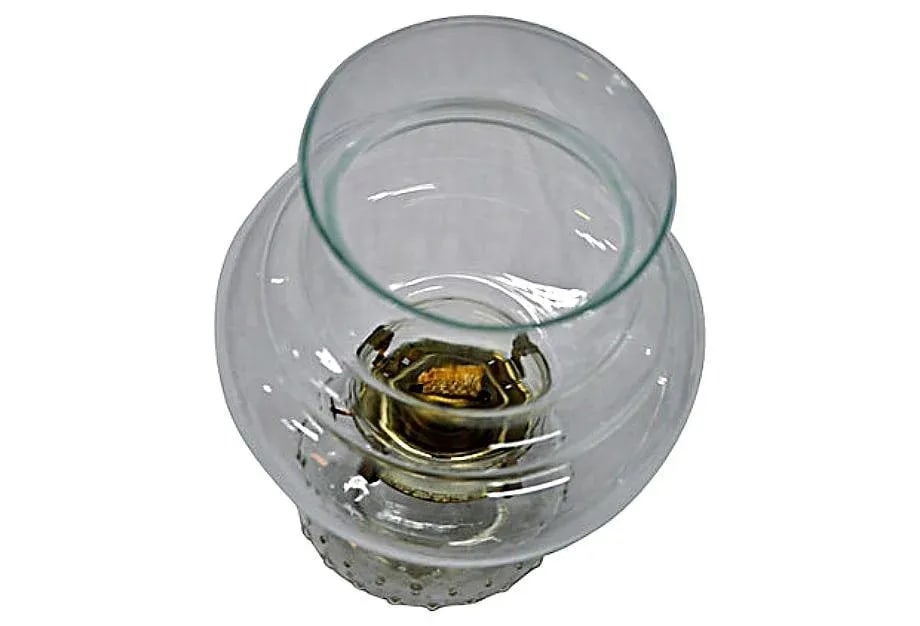 Vintage Clear Glass Oil Lamp - 3