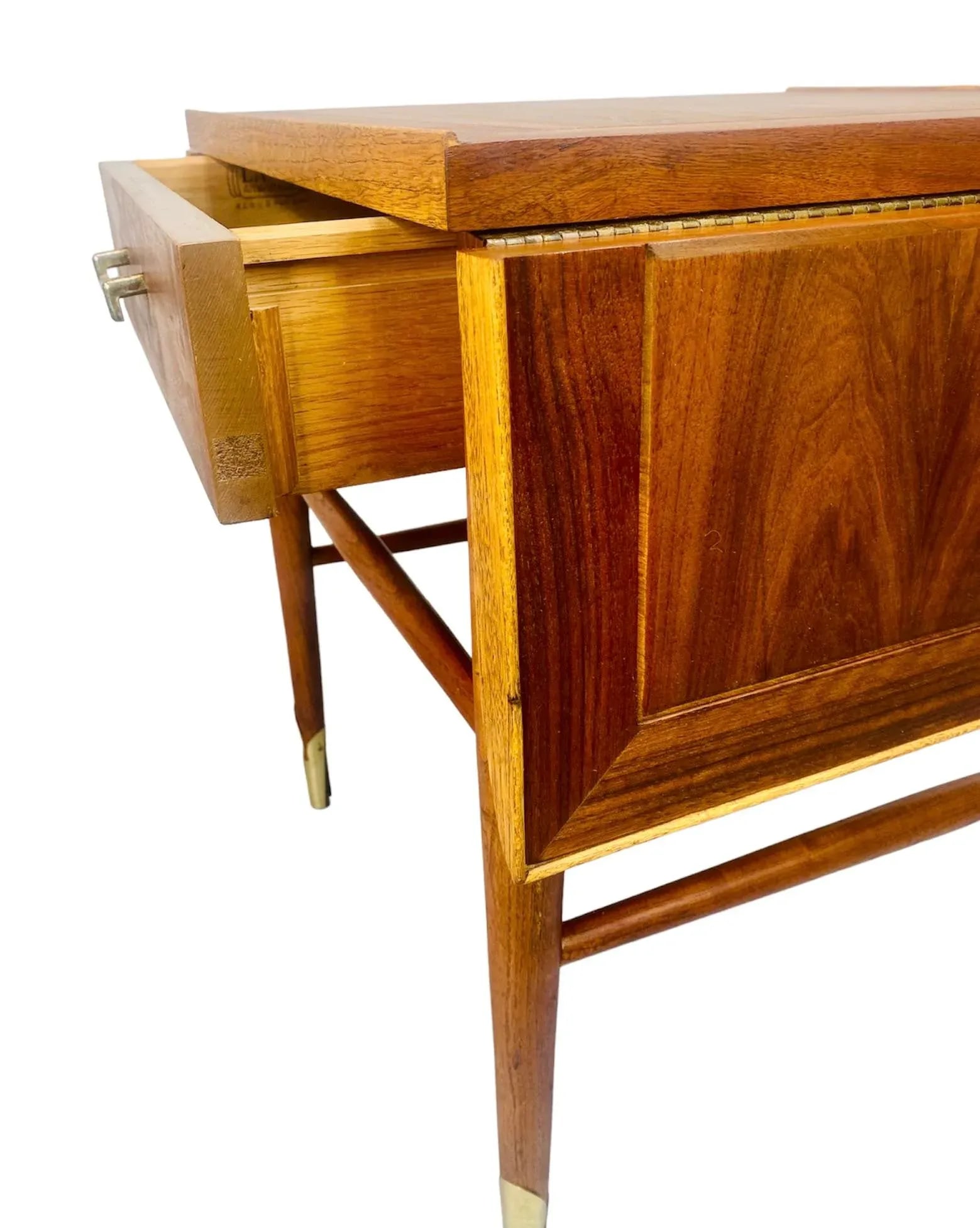 1950s Mid Century Modern Lane Copenhagen Drop Leaf Walnut Side Table - 2