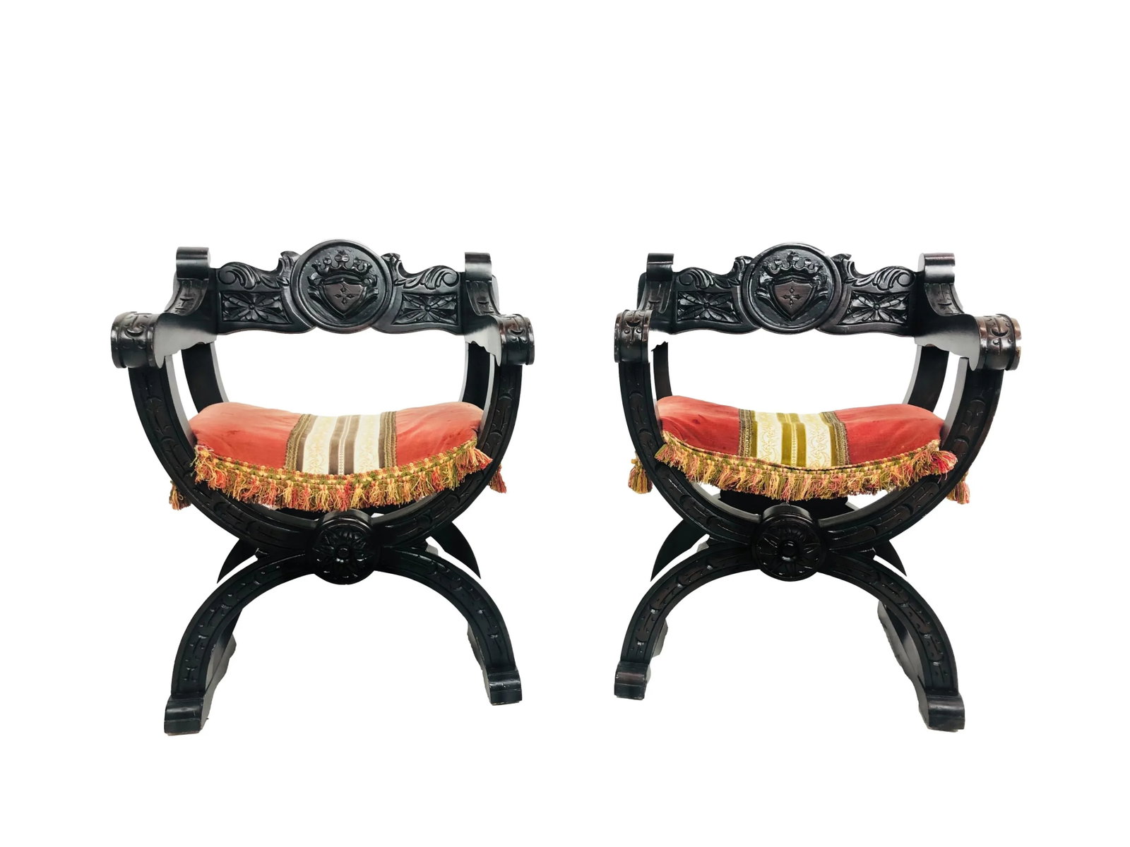 Pair of Italian Dante Chairs - 13