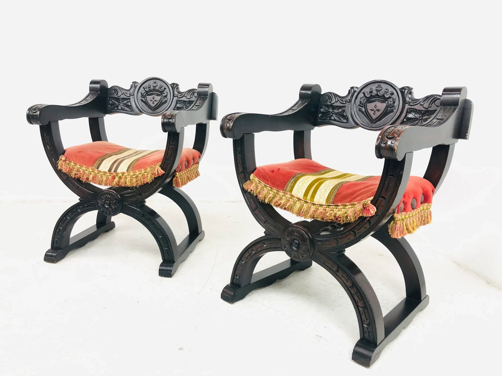 Pair of Italian Dante Chairs - 5