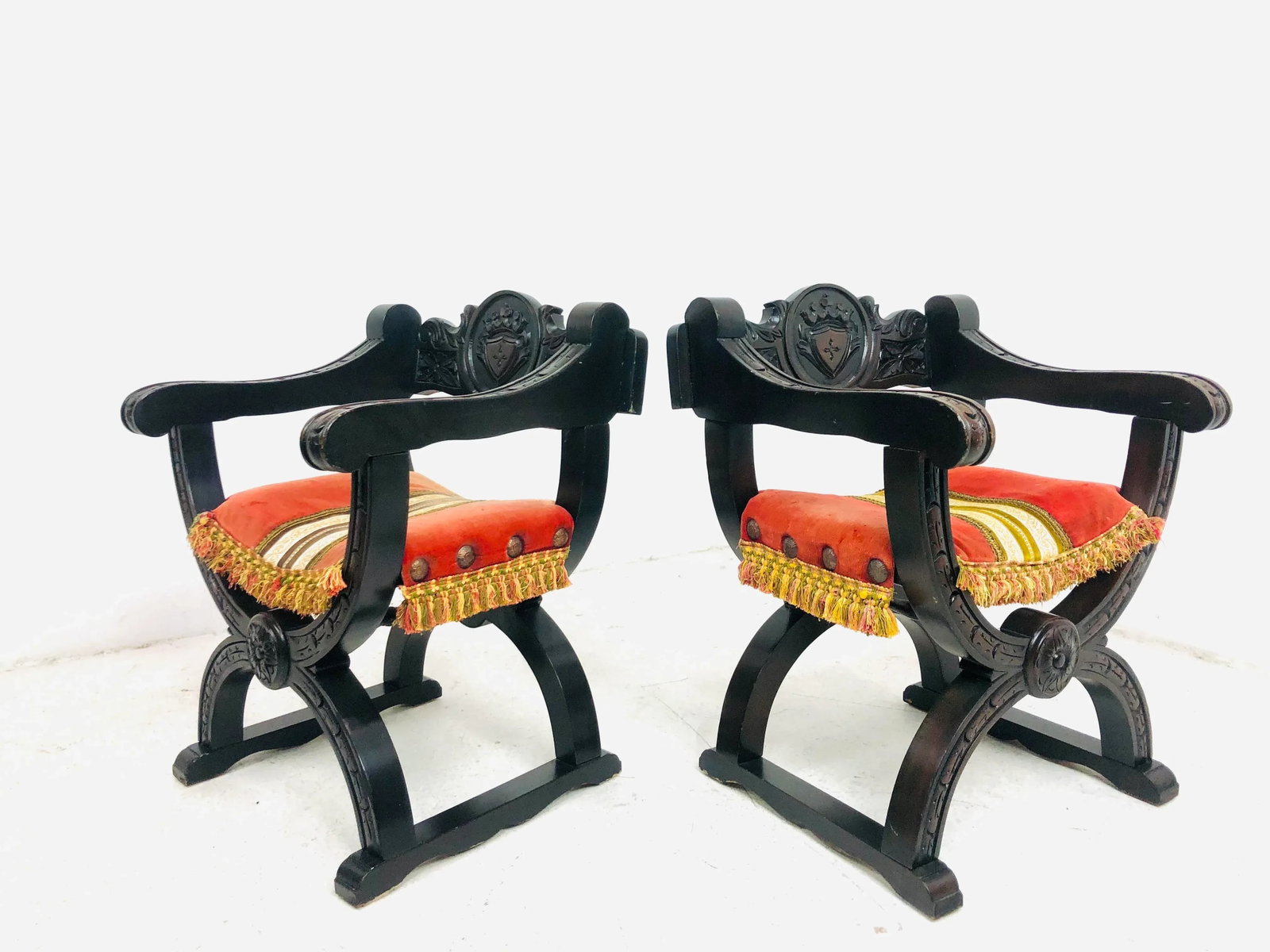 Pair of Italian Dante Chairs - 8
