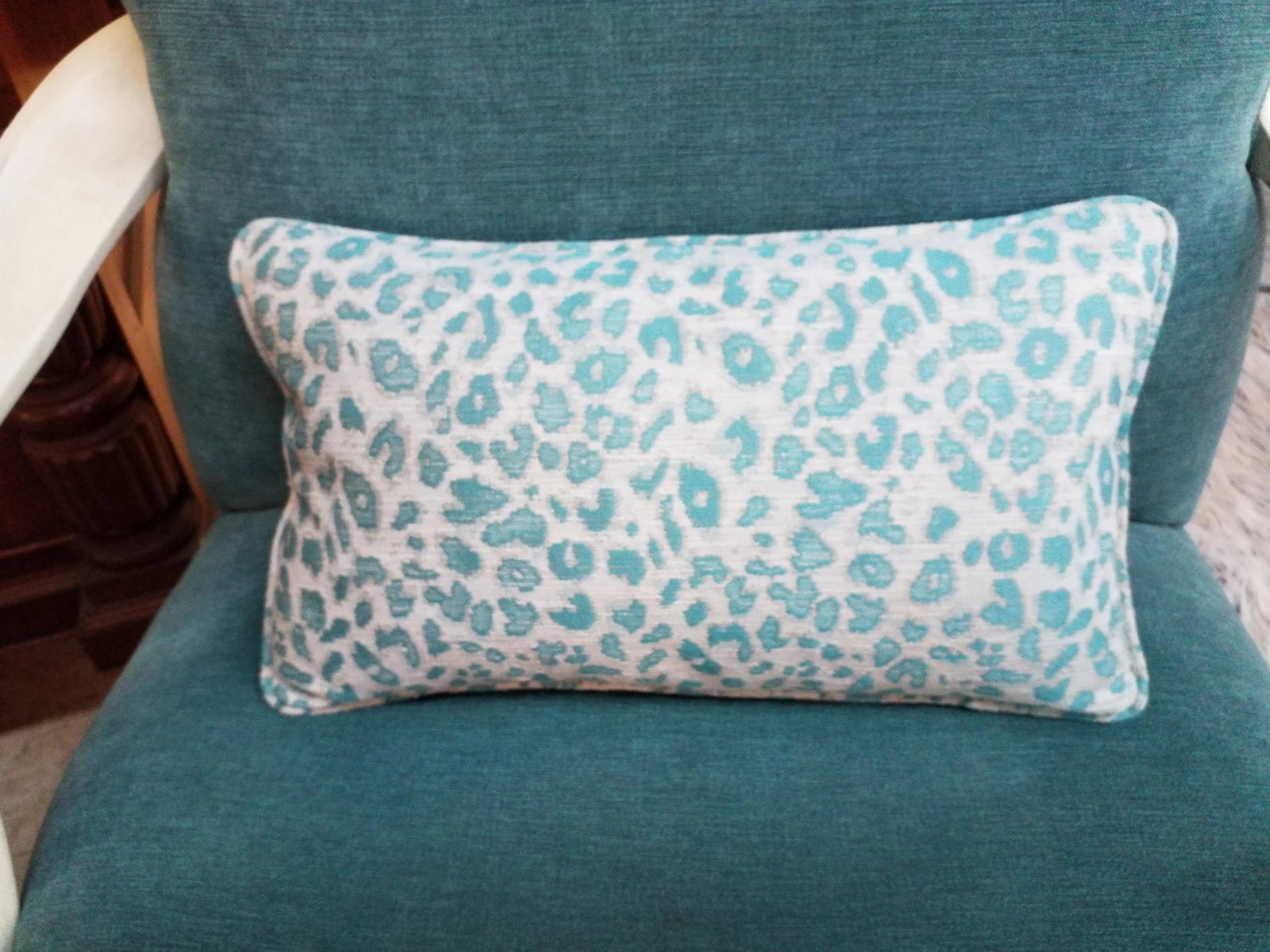1920s Antique Tiffany Blue Upholstered Chairs - a Pair - 5