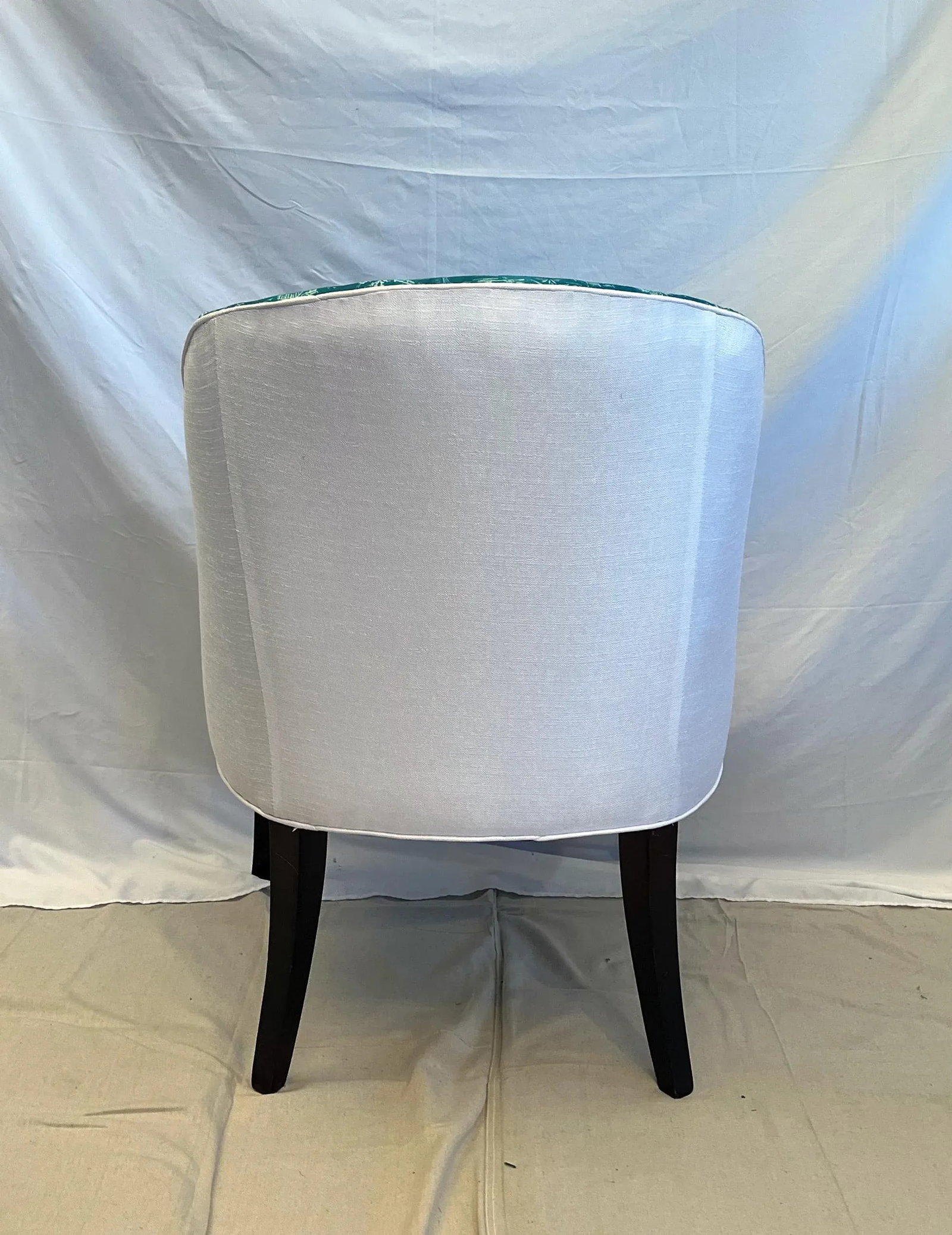 Chinoiserie Art Deco Barrel Back Tub Newly Upholstered Chairs - A Pair - 7