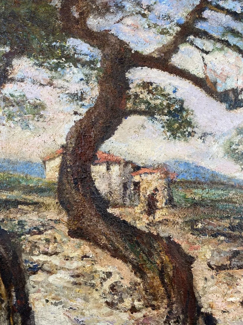 1920s Oil Landscape - French Painting on Canvas, Framed - 5