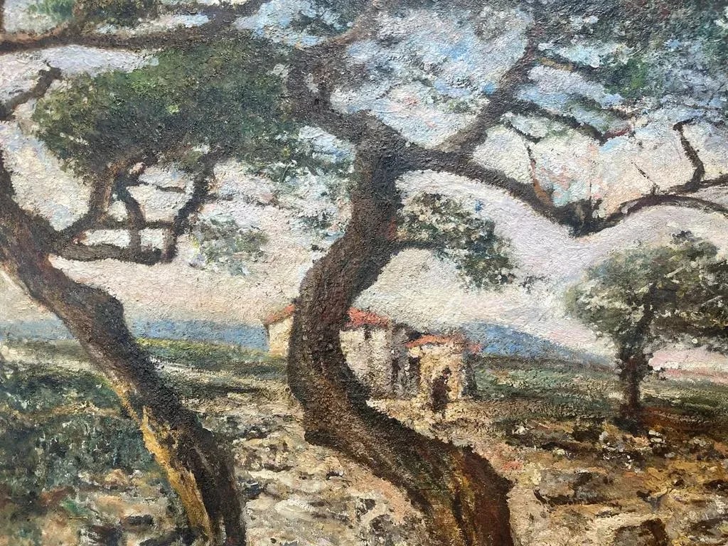 1920s Oil Landscape - French Painting on Canvas, Framed - 6