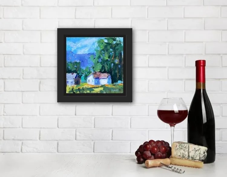 Sunlit House, Contemporary Impressionist Oil Painting Landscape - 3