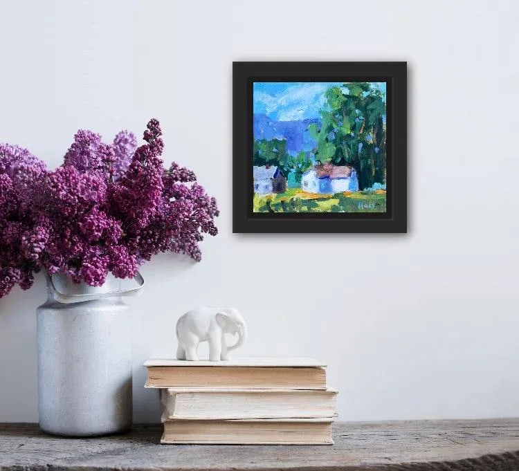 Sunlit House, Contemporary Impressionist Oil Painting Landscape - 4