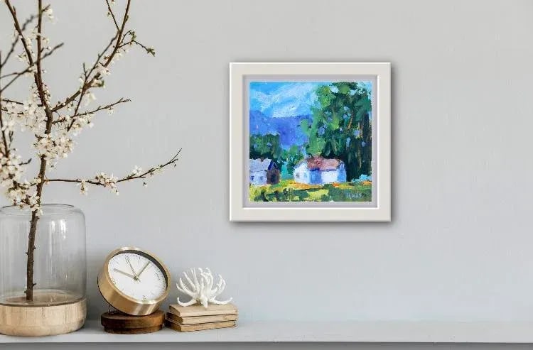 Sunlit House, Contemporary Impressionist Oil Painting Landscape - 5