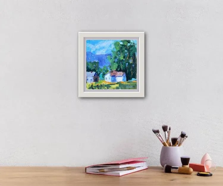 Sunlit House, Contemporary Impressionist Oil Painting Landscape - 6