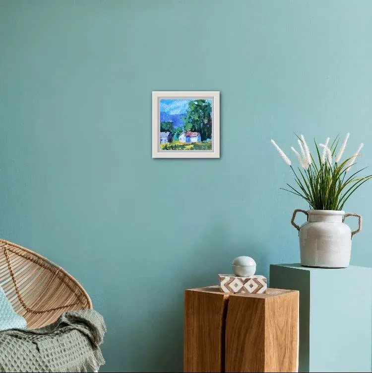 Sunlit House, Contemporary Impressionist Oil Painting Landscape - 7