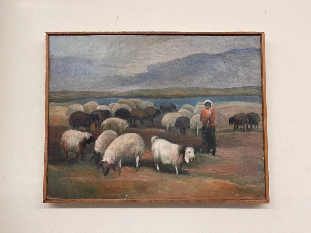 1970s Vintage Painting Serene Scene Impressionist Painting on Canvas Framed - 4