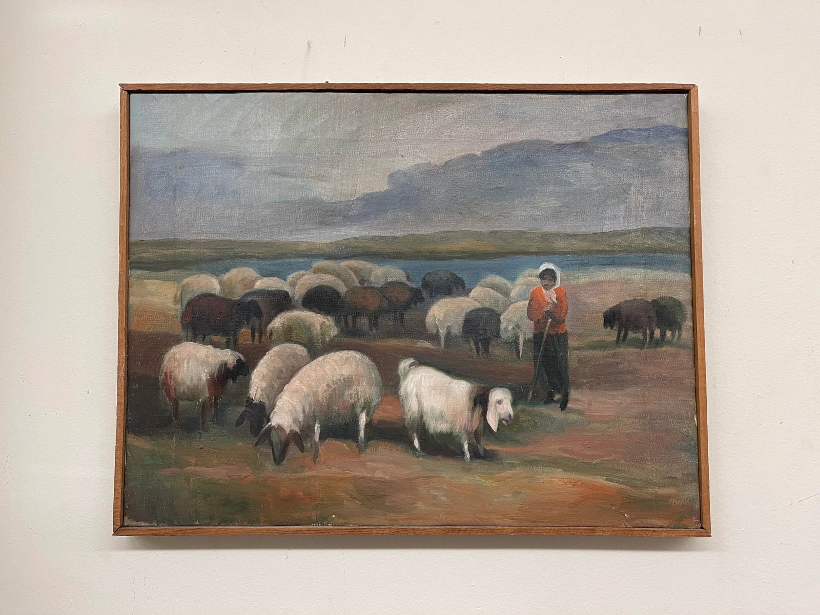1970s Vintage Painting Serene Scene Impressionist Painting on Canvas Framed - 5