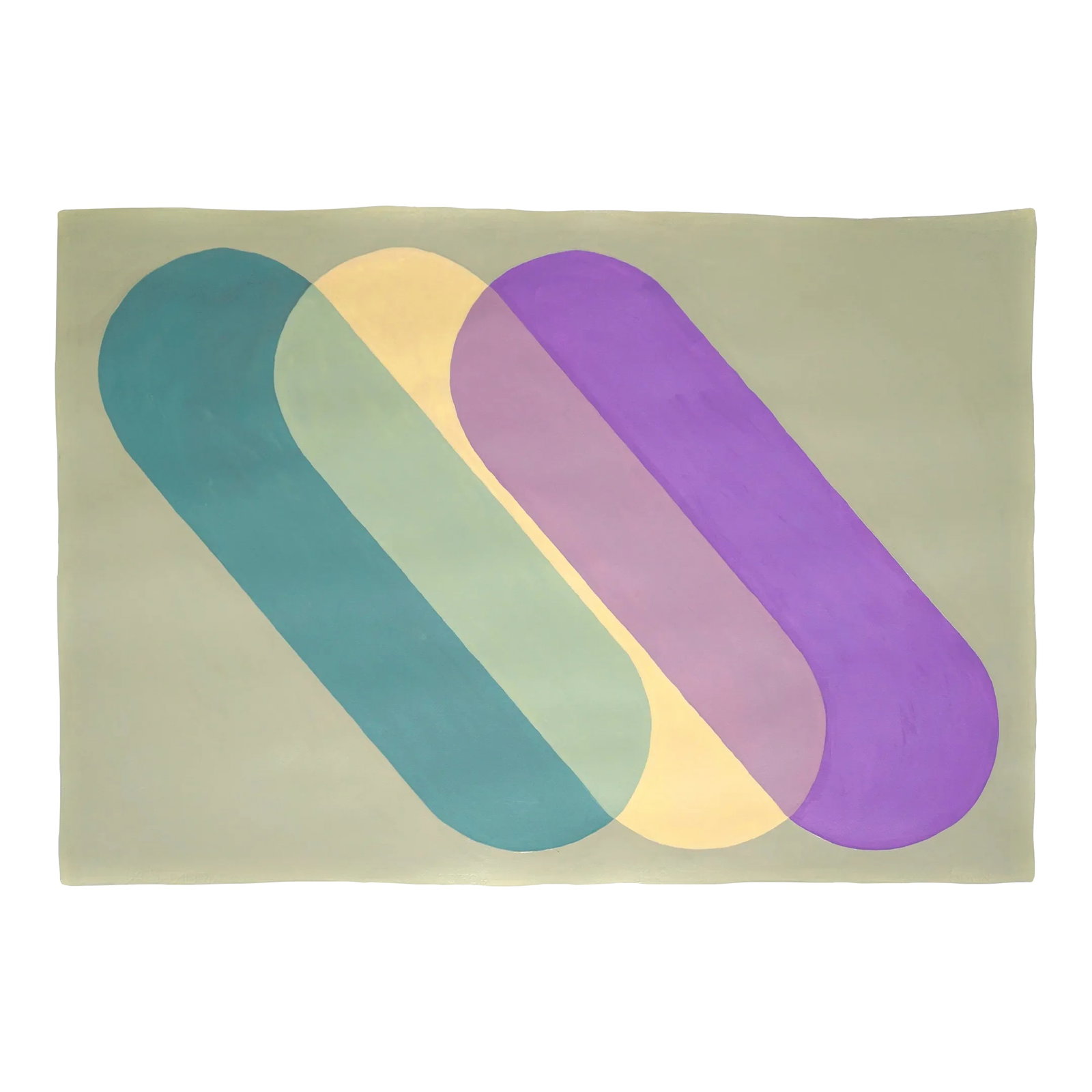 2022 "Simple Tilted Landscape Icon" Pastel Tones on Watercolor Paper by Ryan Rivadeneyra: "Simple Tilted Landscape Icon" is a hand-painted acrylic painting on high-quality 300g paper by artist Ryan Rivadeneyra. These painting, influenced by modernist artists of the 50's, 60's, and 70's, ex