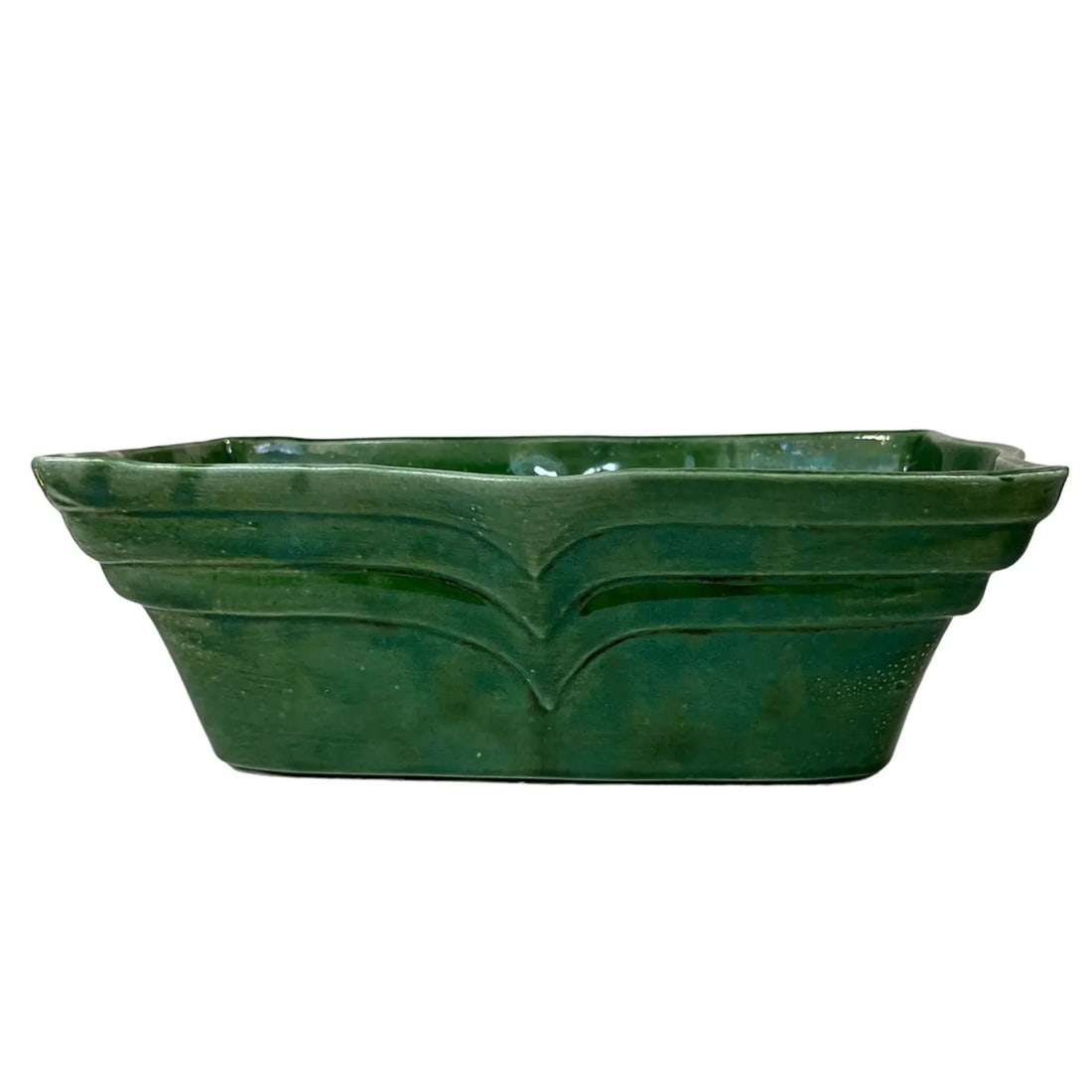 1940s American Art Deco Green Ceramic Planter - 2
