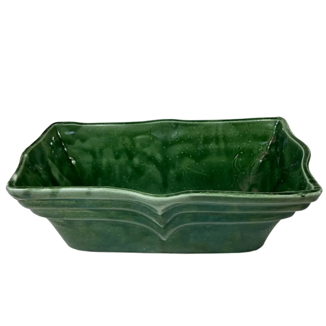 1940s American Art Deco Green Ceramic Planter - 3