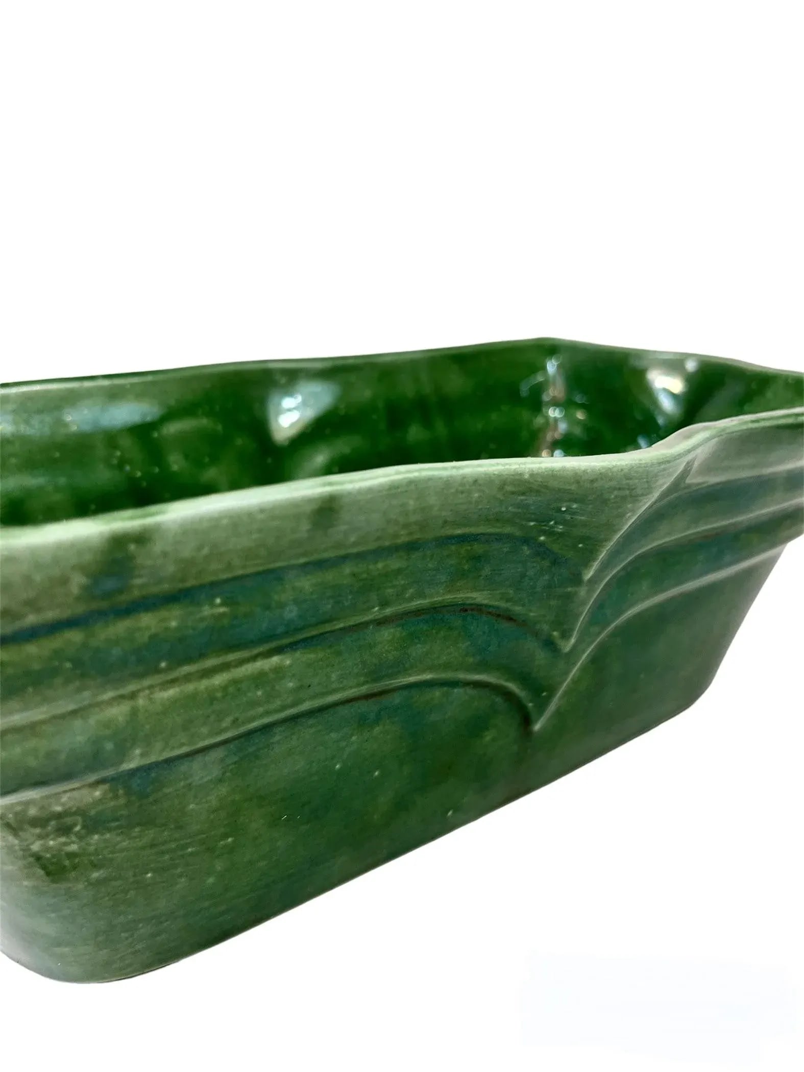 1940s American Art Deco Green Ceramic Planter - 5