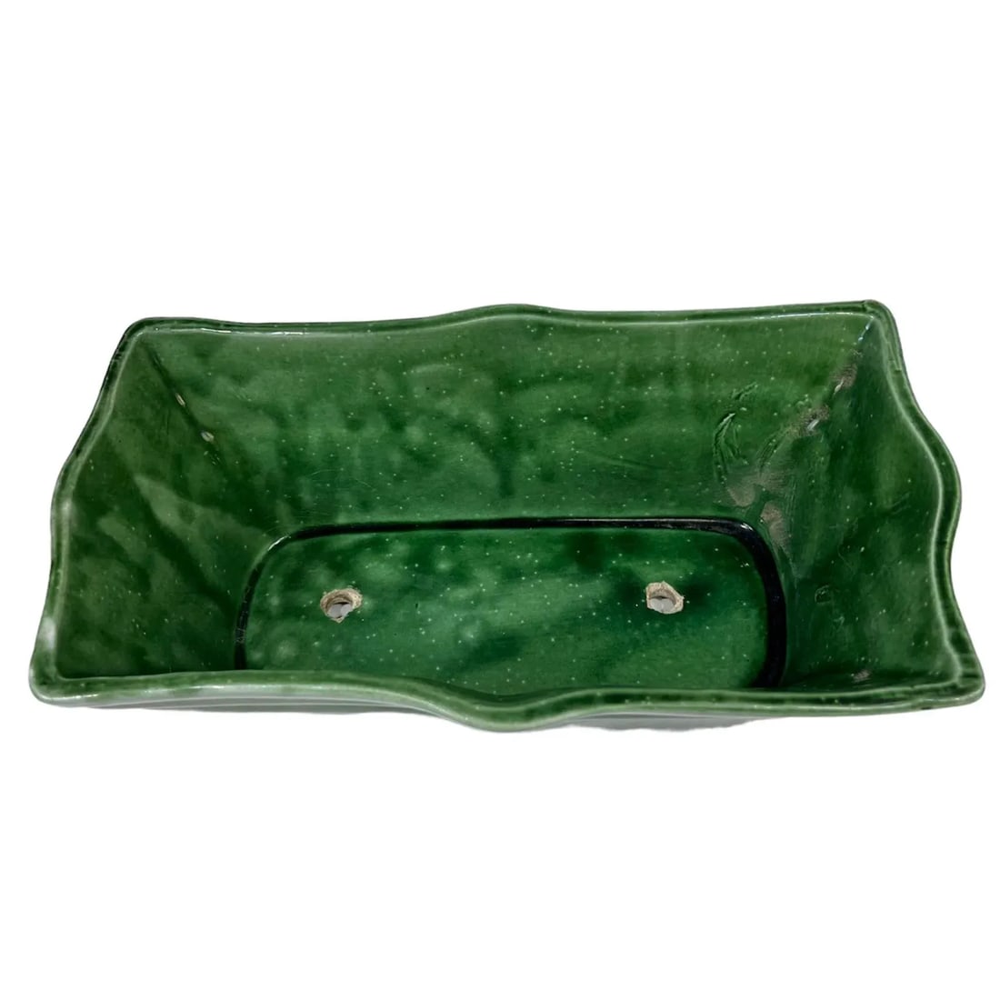 1940s American Art Deco Green Ceramic Planter - 6