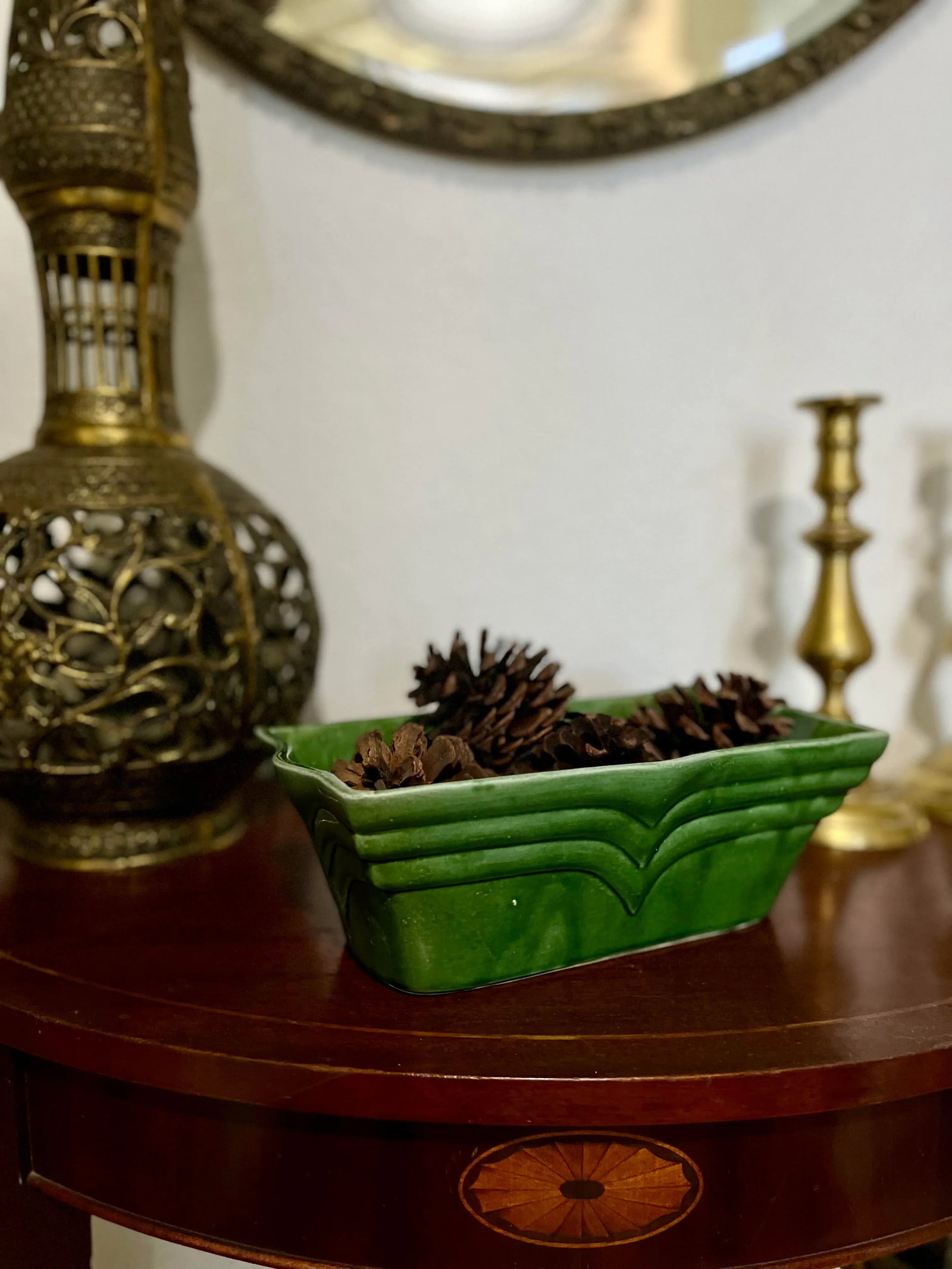 1940s American Art Deco Green Ceramic Planter - 8