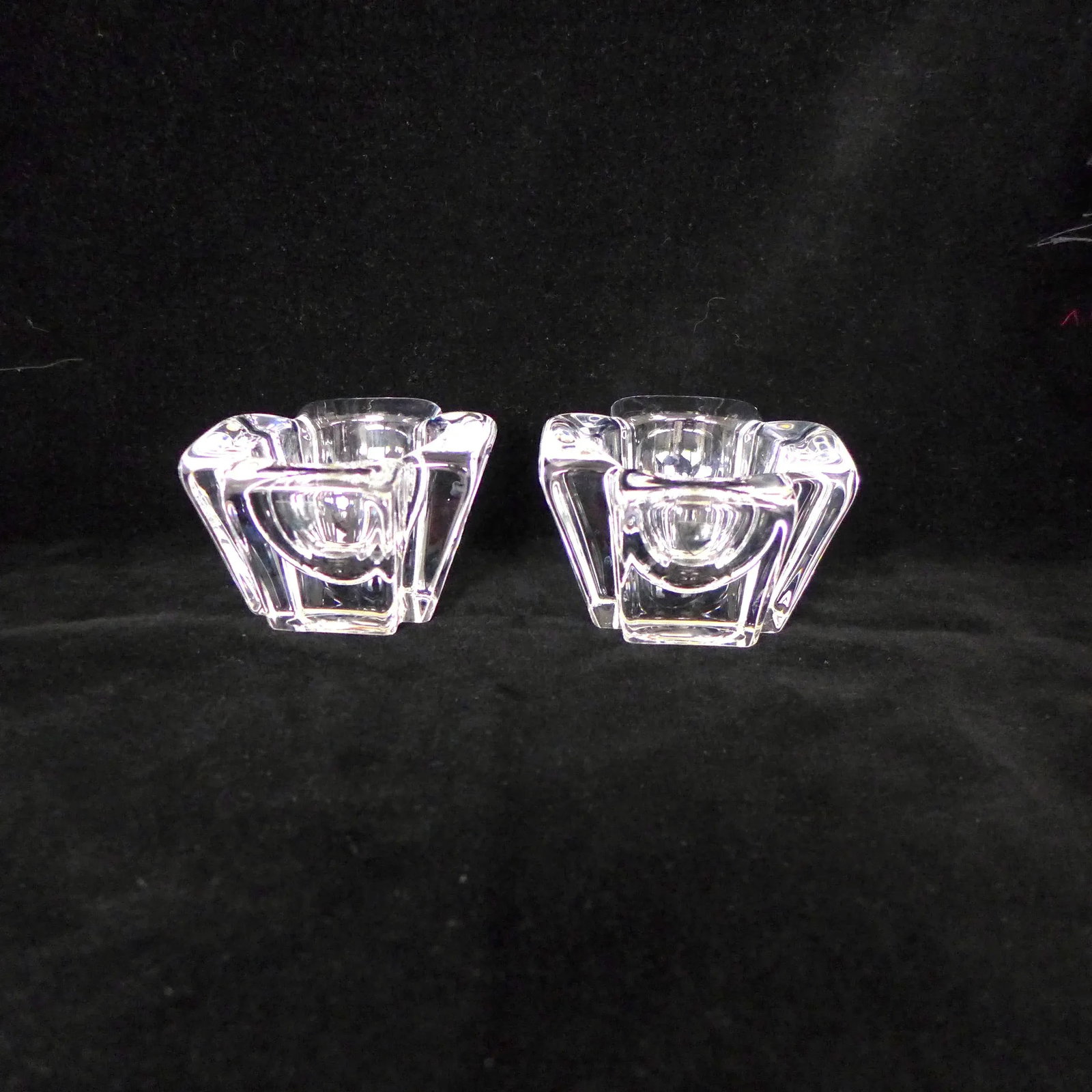 Orrefors Crystal Candleholders - Set of 2 - 7