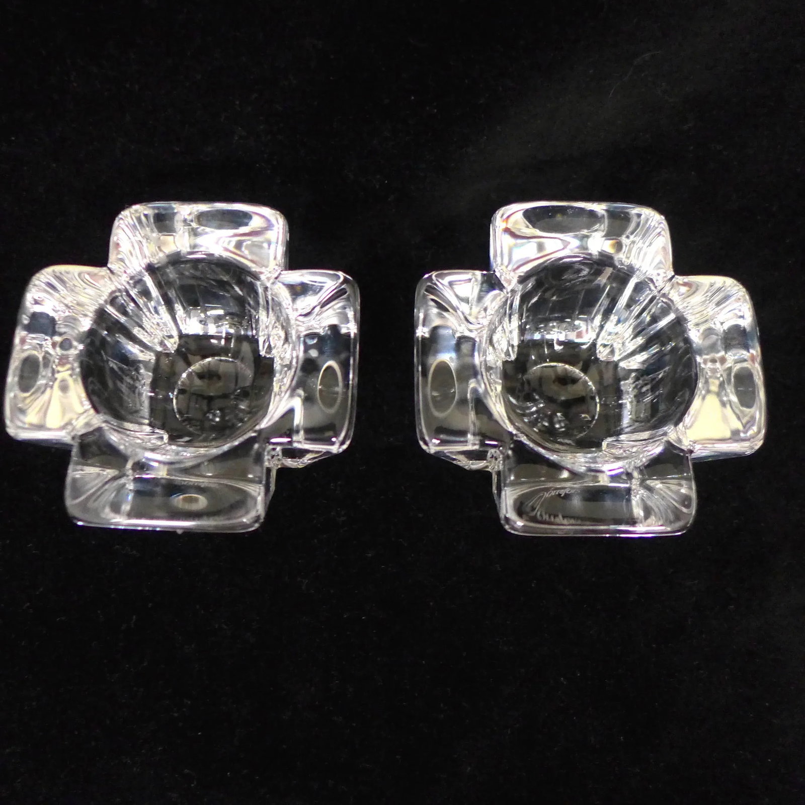 Orrefors Crystal Candleholders - Set of 2 - 8