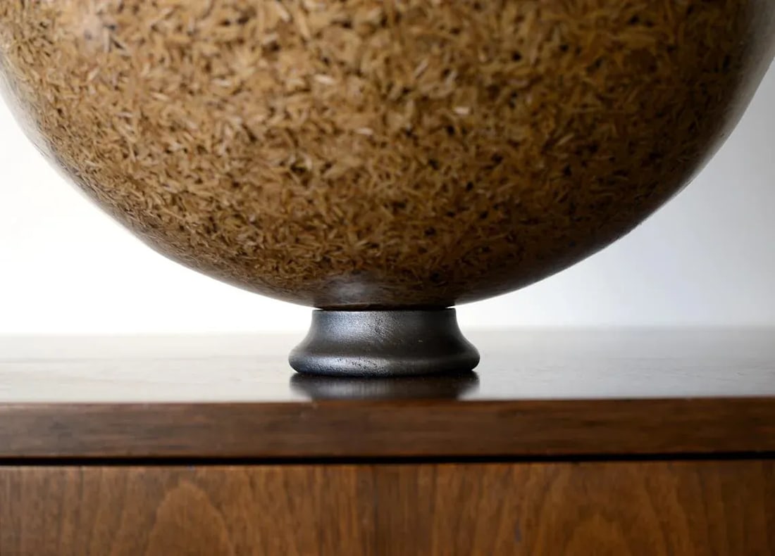 Rice Husk Lucite Sphere Sculpture - 4