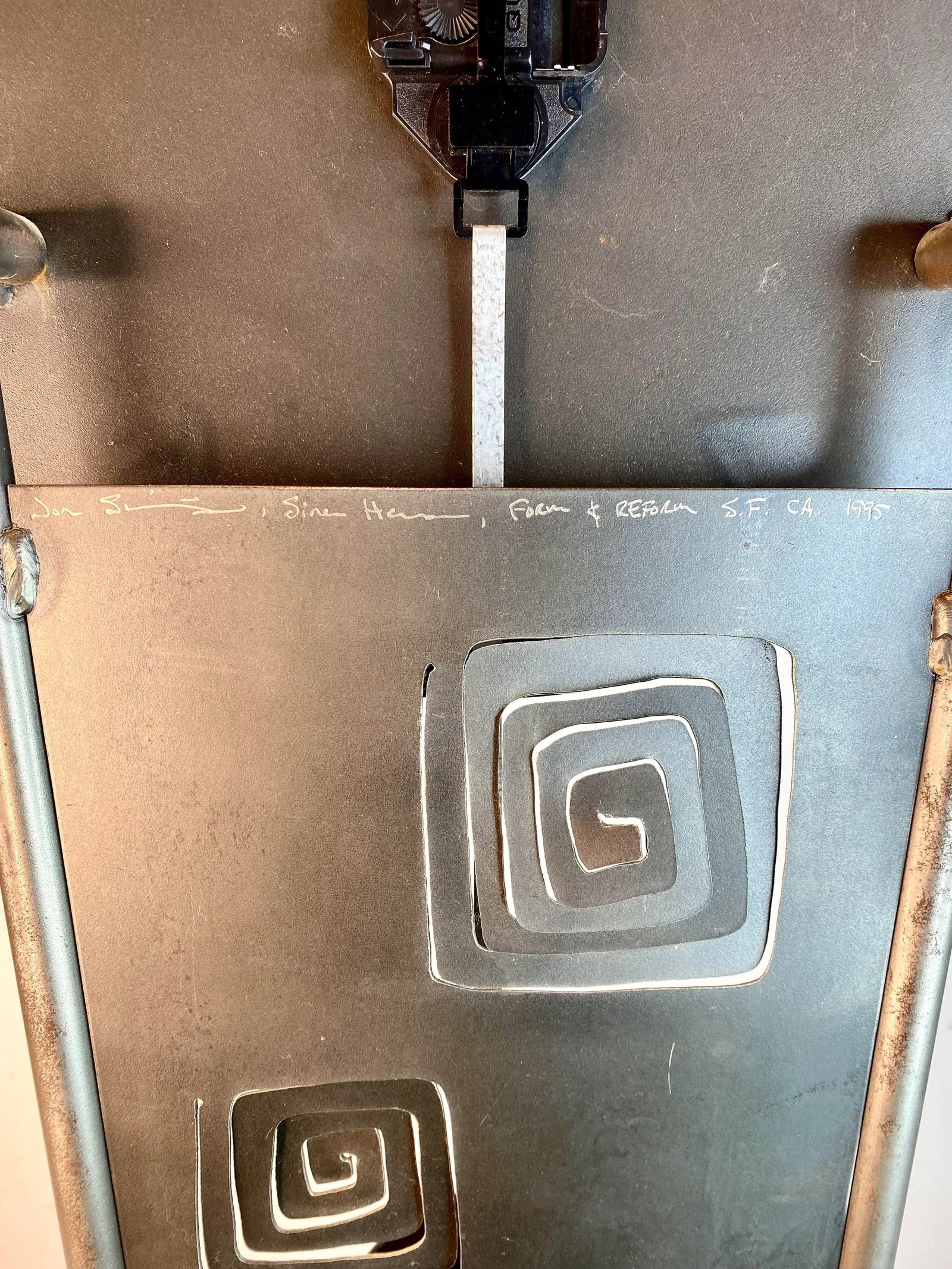 1995 Postmodern Memphis Style Jon Sarriugarte and Sina Hanson for Form & Reform Metal Grandfather Cl - 11