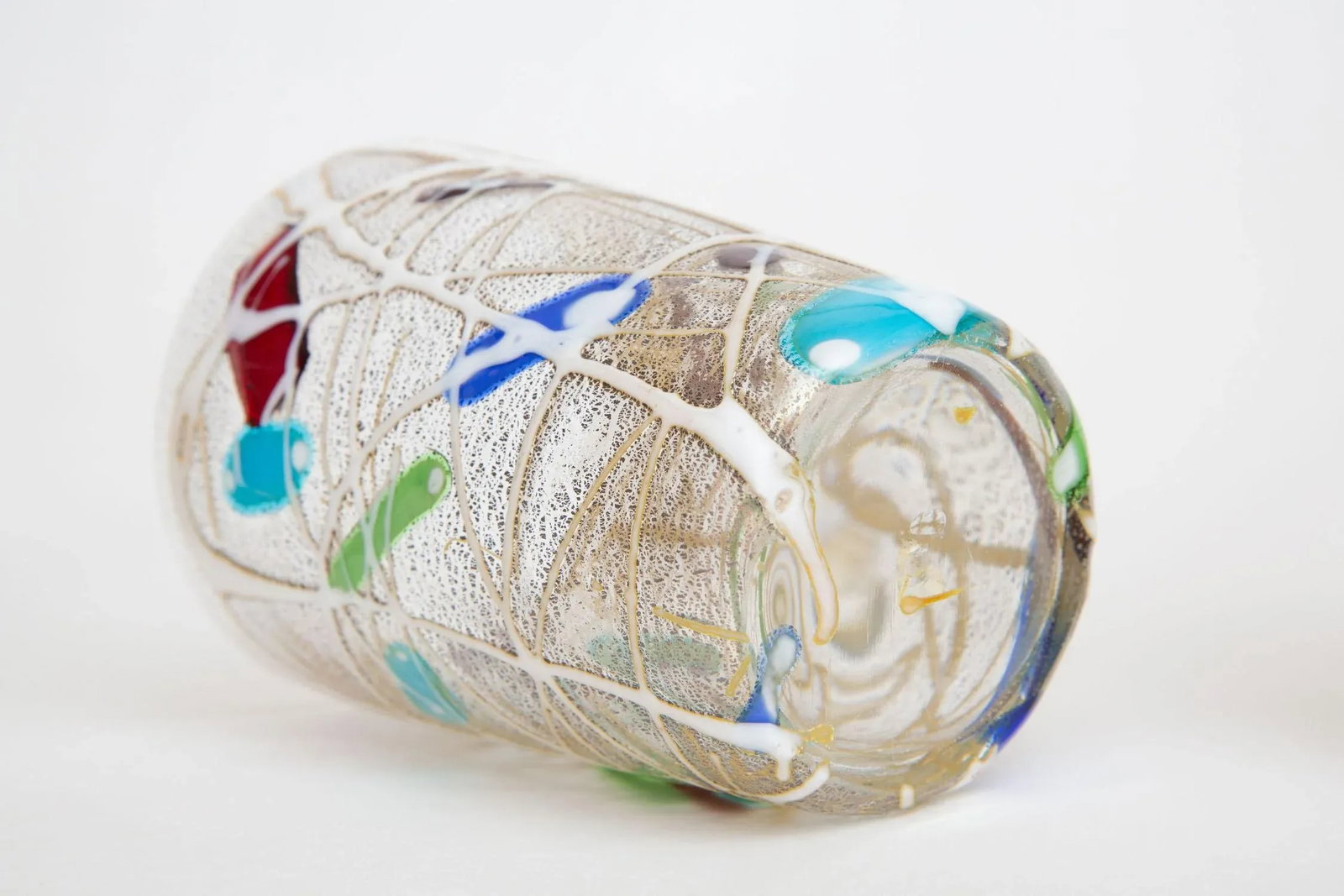 Vintage 1980's Italian Murano Style Hand Blown Abstract Glasses Barware, Set of 6 - 10