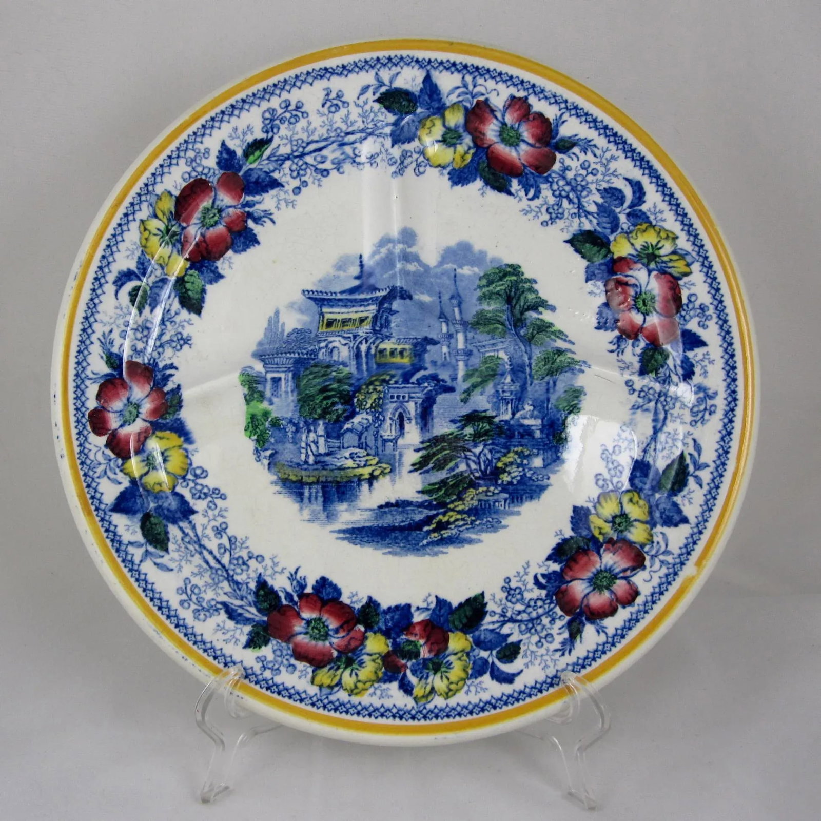 Scottish Ironstone Floral Divided Grill Chop Plates - Set of 8 - 6