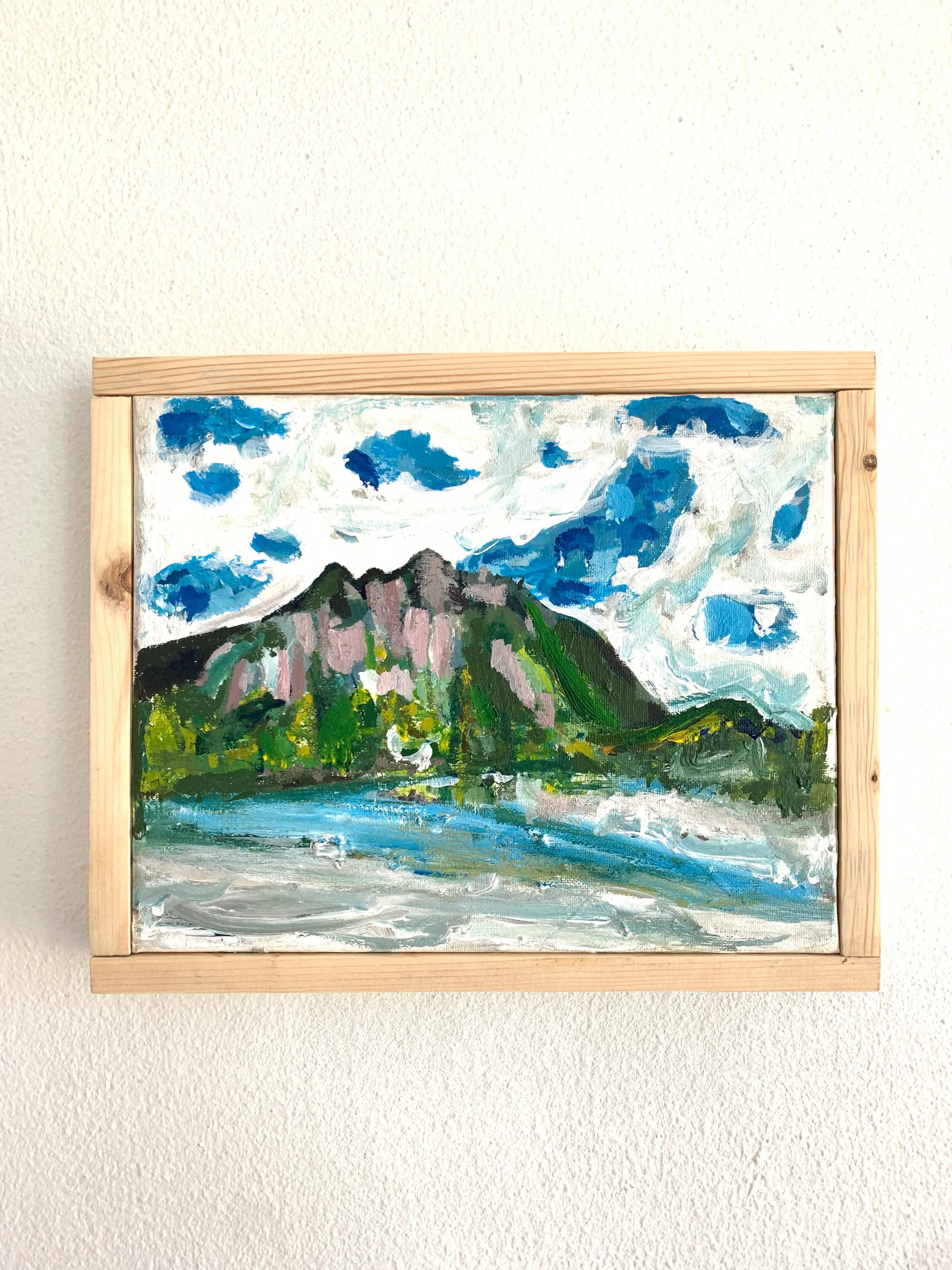 Framed Contemporary Post-Impressionist Style Landscape - Mount Si - 10