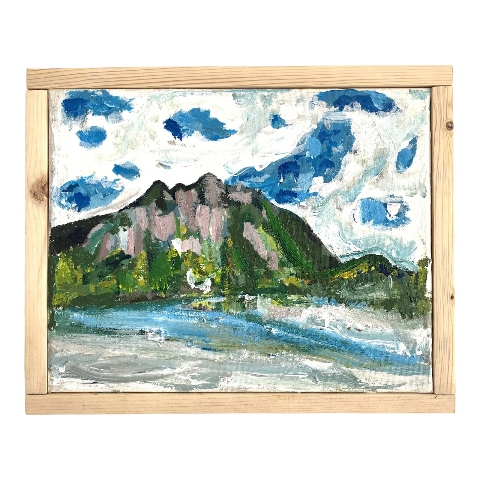 Framed Contemporary Post-Impressionist Style Landscape - Mount Si (1 of 10)