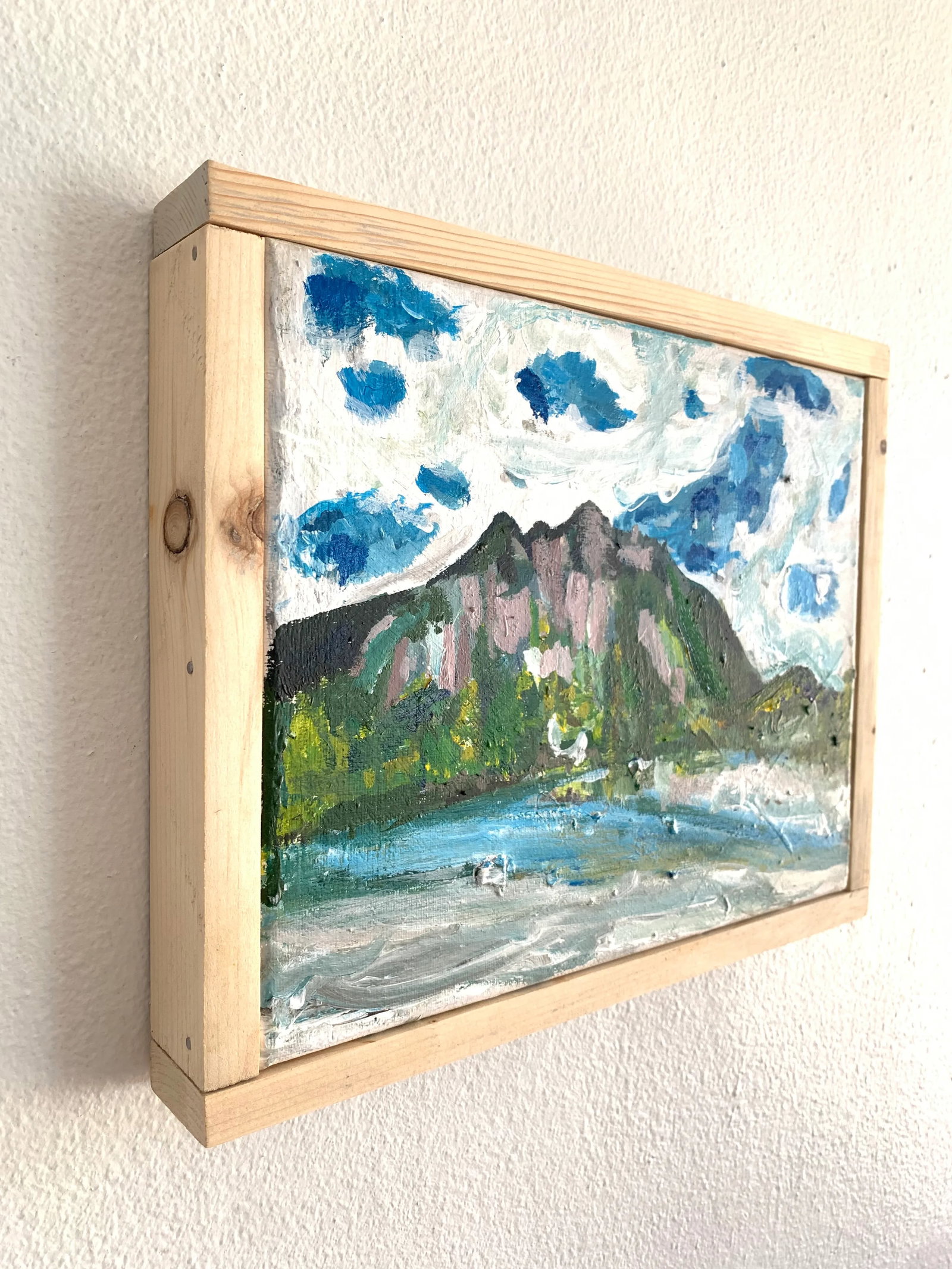 Framed Contemporary Post-Impressionist Style Landscape - Mount Si - 2