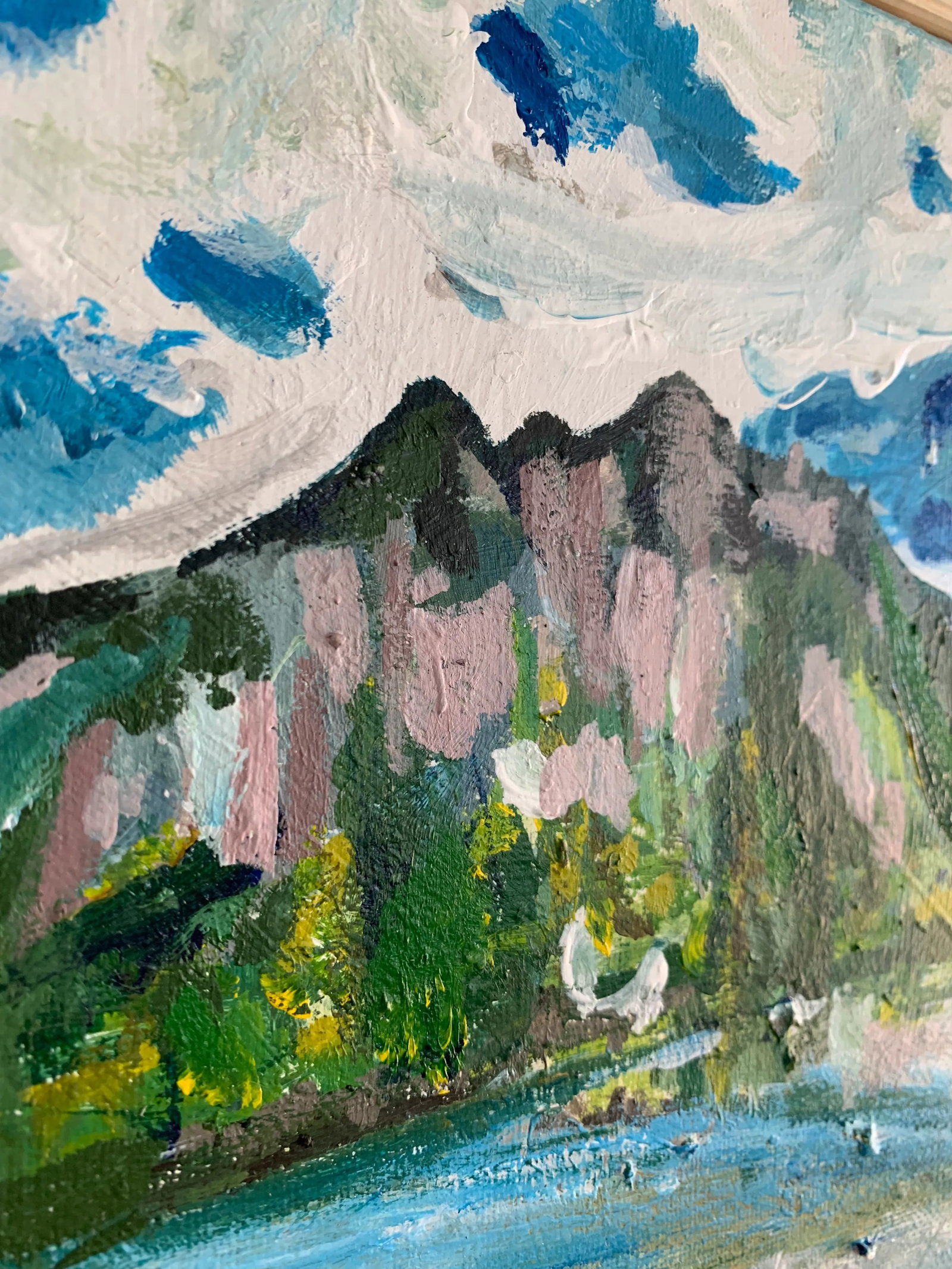 Framed Contemporary Post-Impressionist Style Landscape - Mount Si - 4