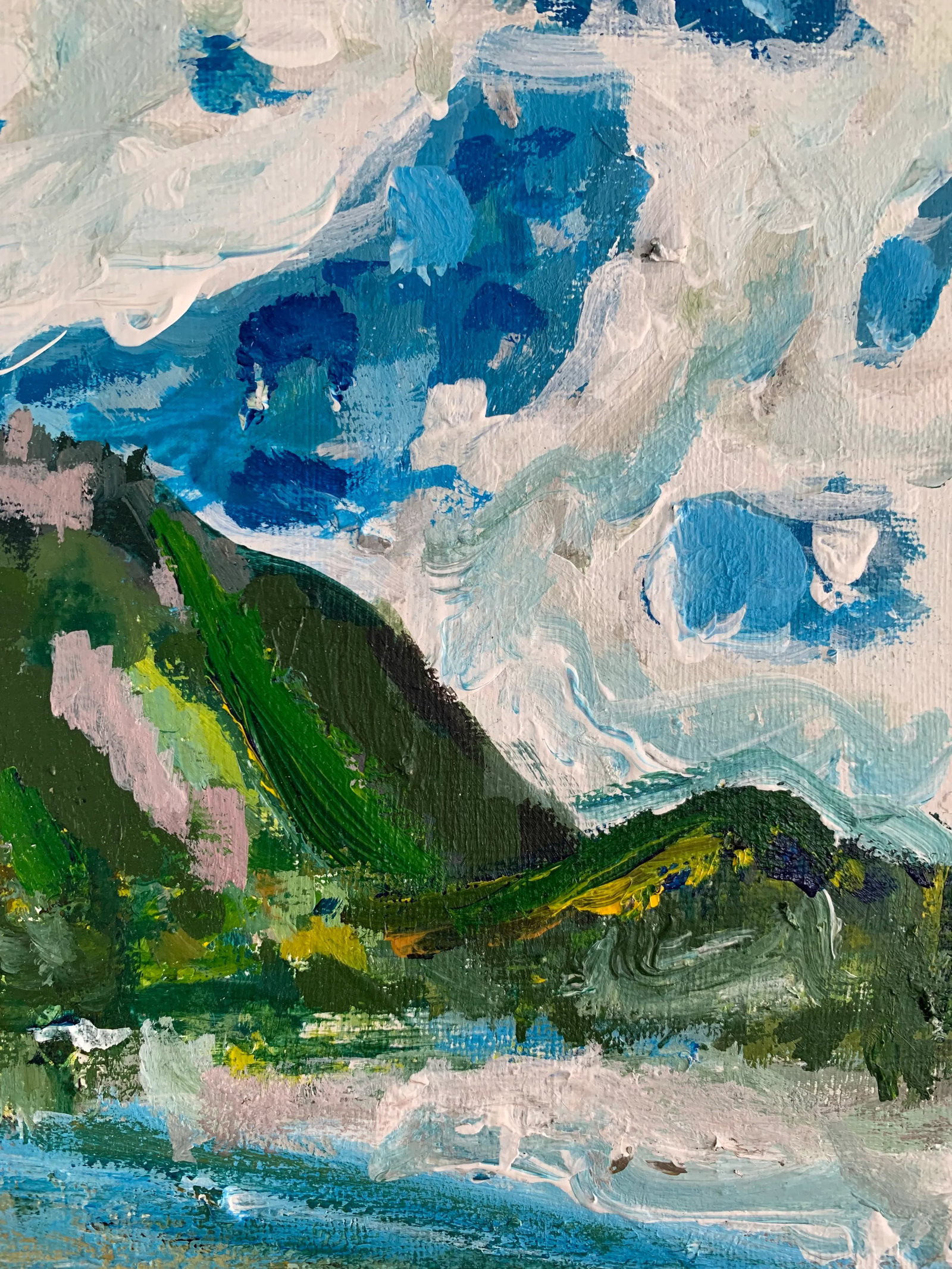 Framed Contemporary Post-Impressionist Style Landscape - Mount Si - 5