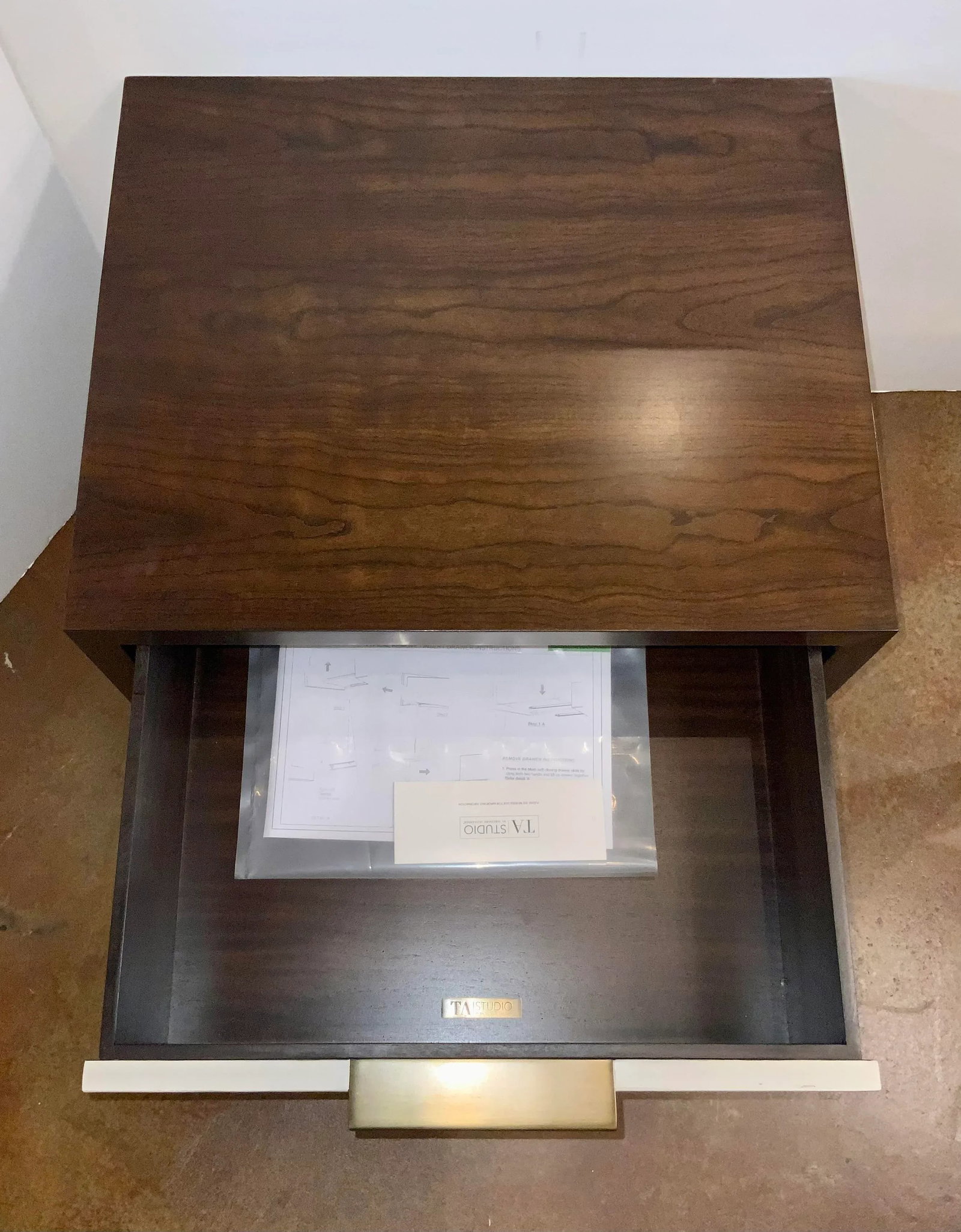 Theodore Alexander Modern Gray Grayson Nightstand - 3
