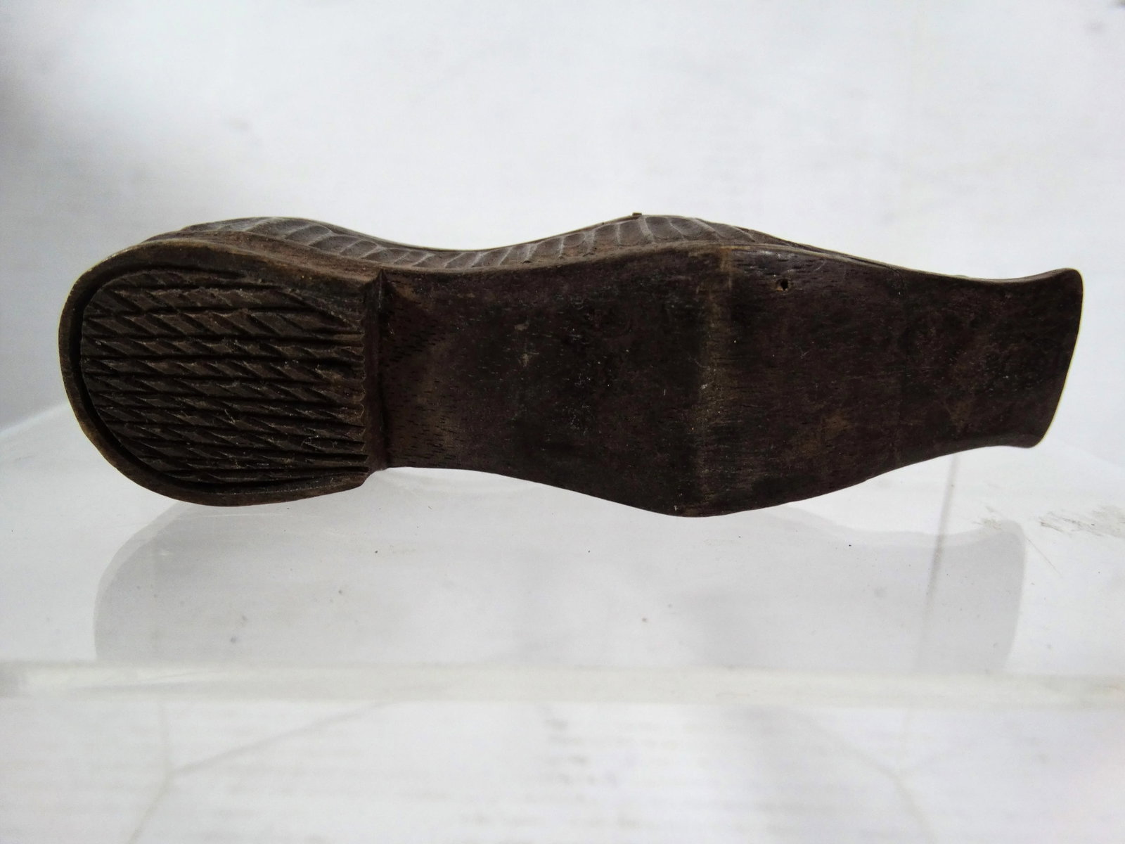 Antique Ladies Wood Snuff Shoe Box - 5