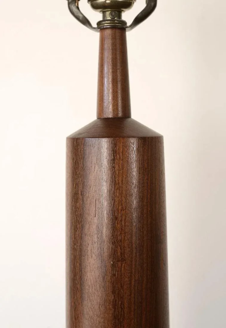 Danish Modern Minimalist Solid Teak Table Lamp - 6
