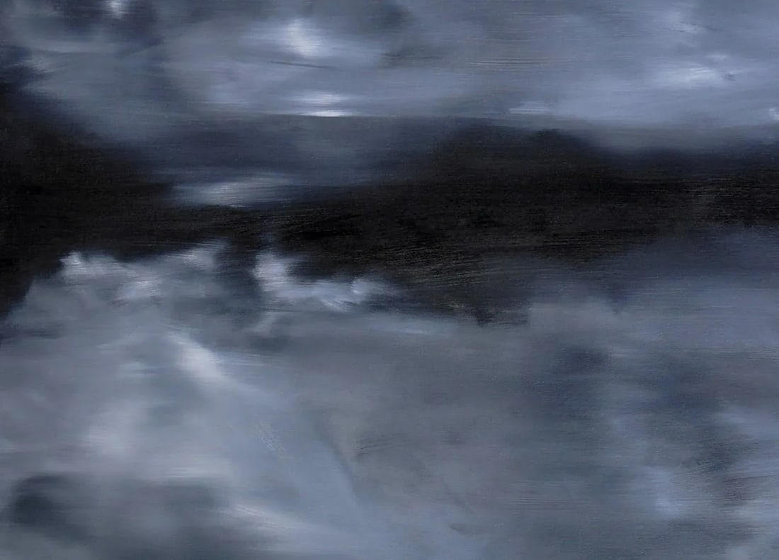 "Intuition" Original Oil Abstract Modern Monochrome Painting - 5