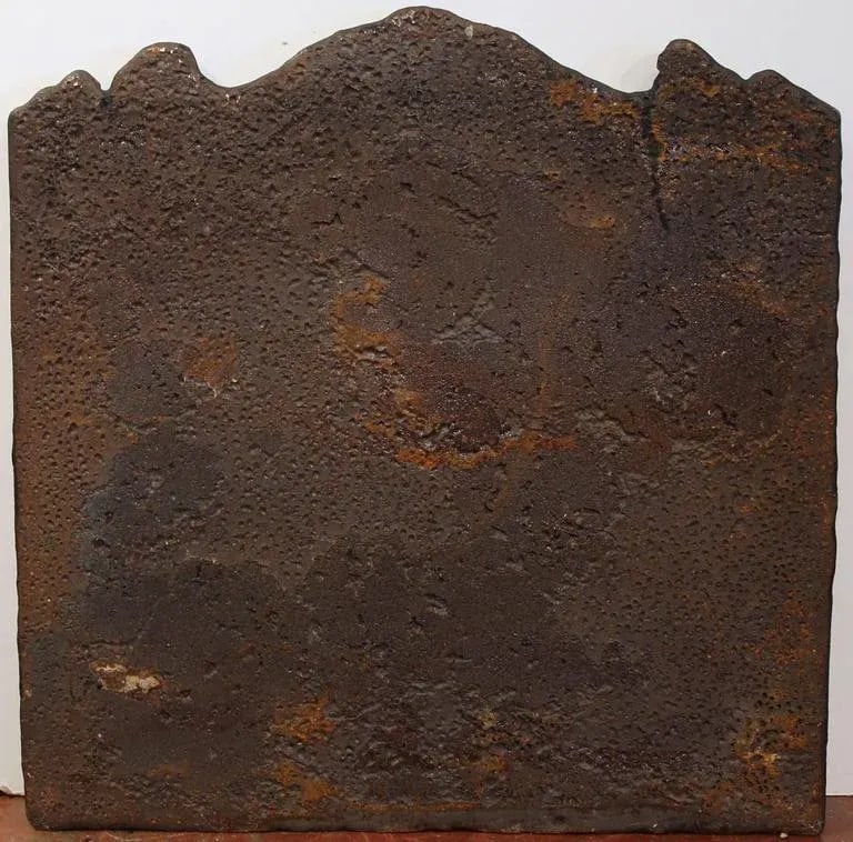 18th Century French Louis XIV Style Cast Iron Fireback With Court Scene - 7