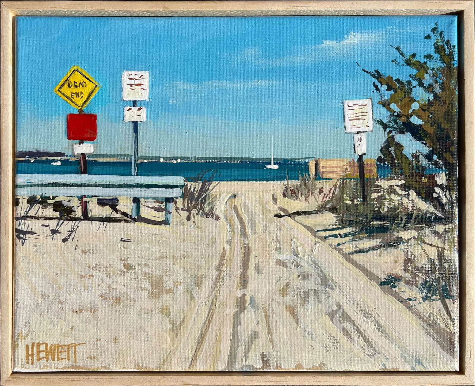 "Beach Access" Contemporary Coastal Landscape Acrylic Painting by Scott Hewett, Framed - 4