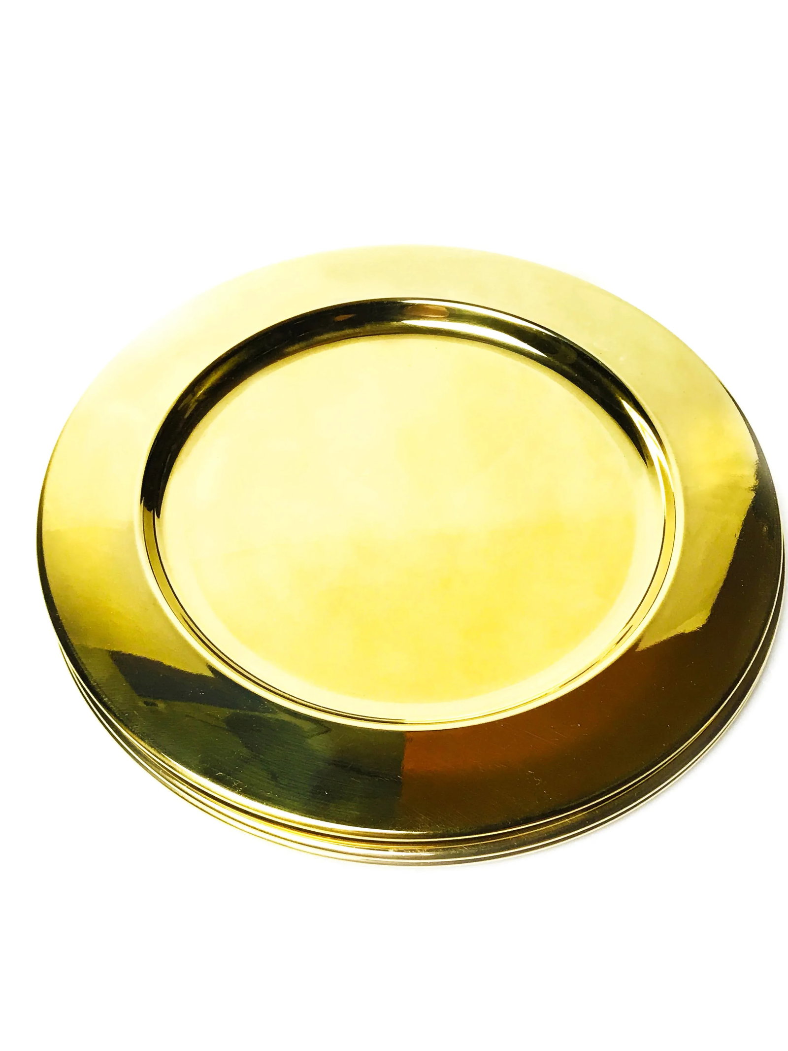 Vintage Gold Aluminum Charger Plates - Set of 4 - 2