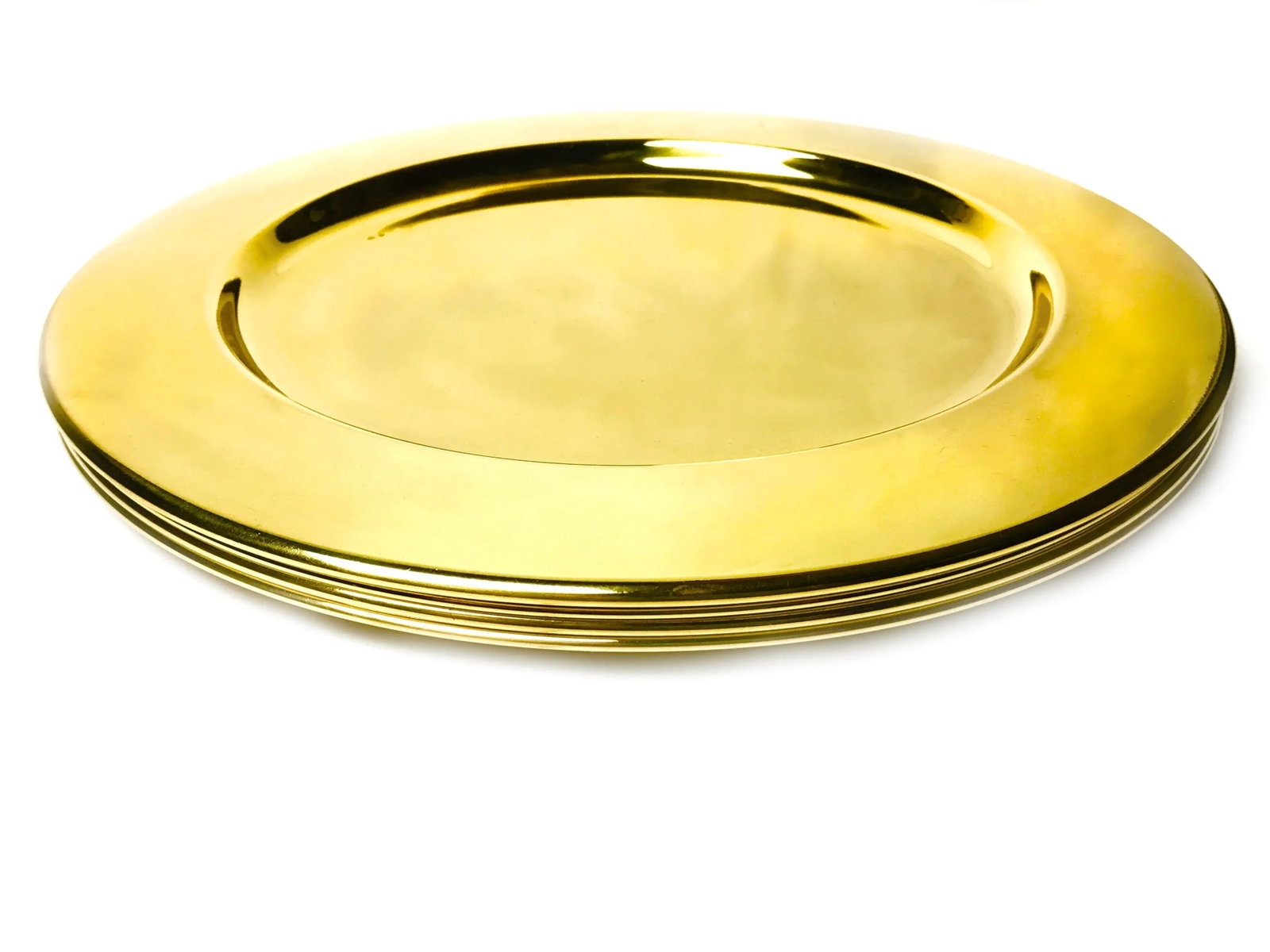 Vintage Gold Aluminum Charger Plates - Set of 4 - 3