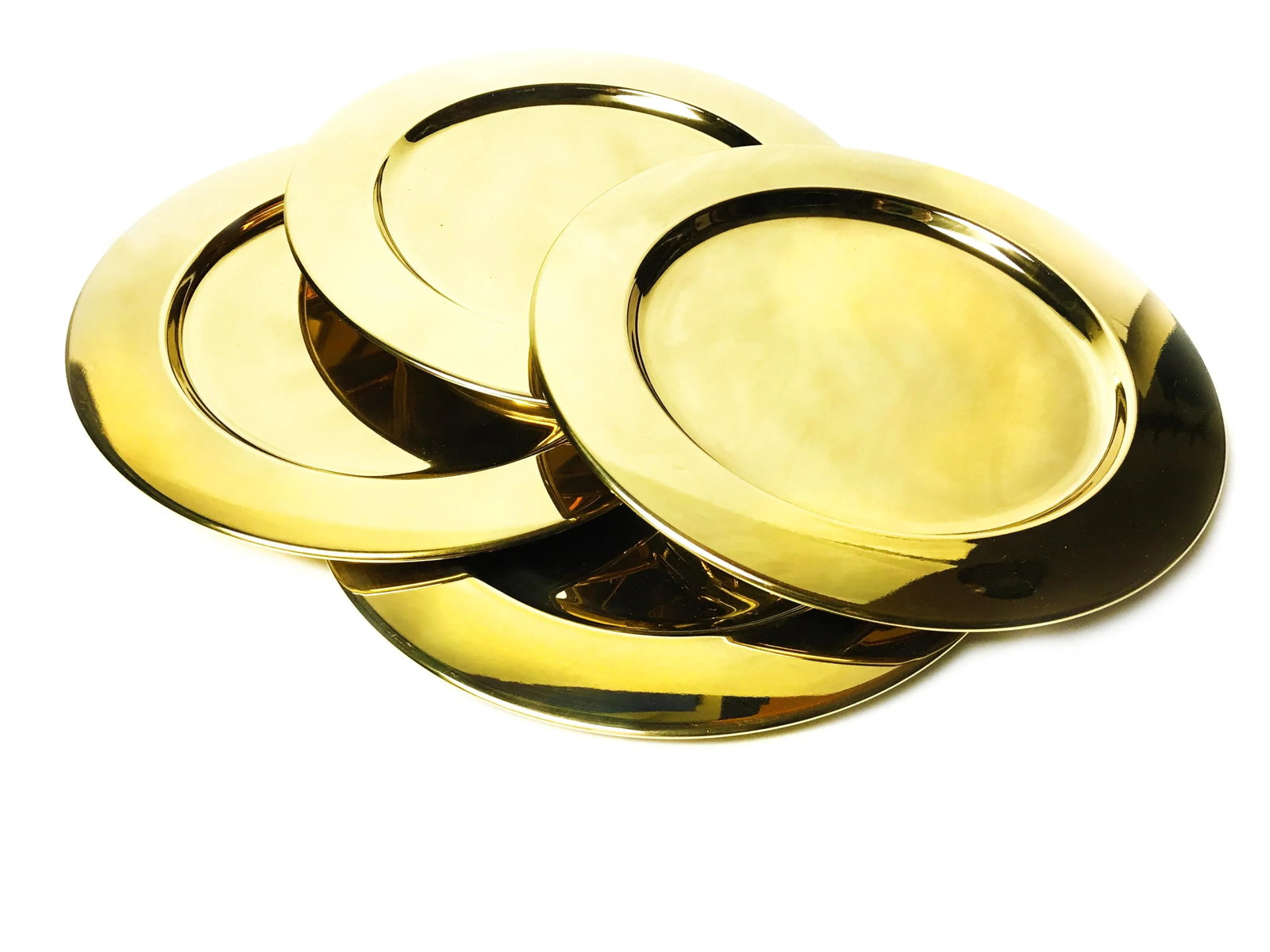 Vintage Gold Aluminum Charger Plates - Set of 4 - 4