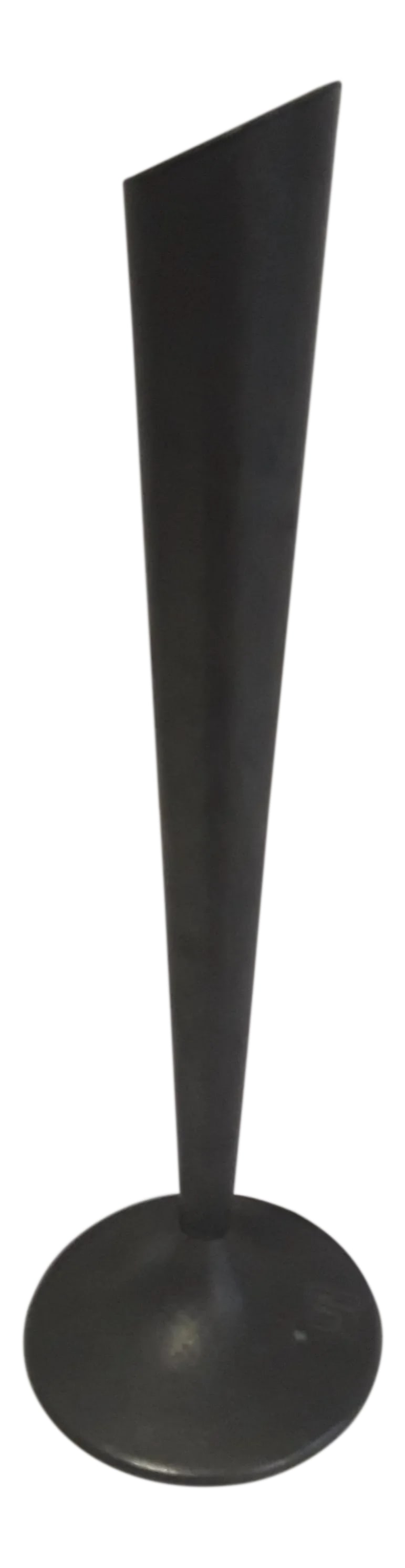 Single Flower Pewter Vase: Single flower pewter vase found in the South West of France. A profoundly romantic accessory for the miscellaneous lone flower. Beautifully oxidized over time. Unidentified marking at base.