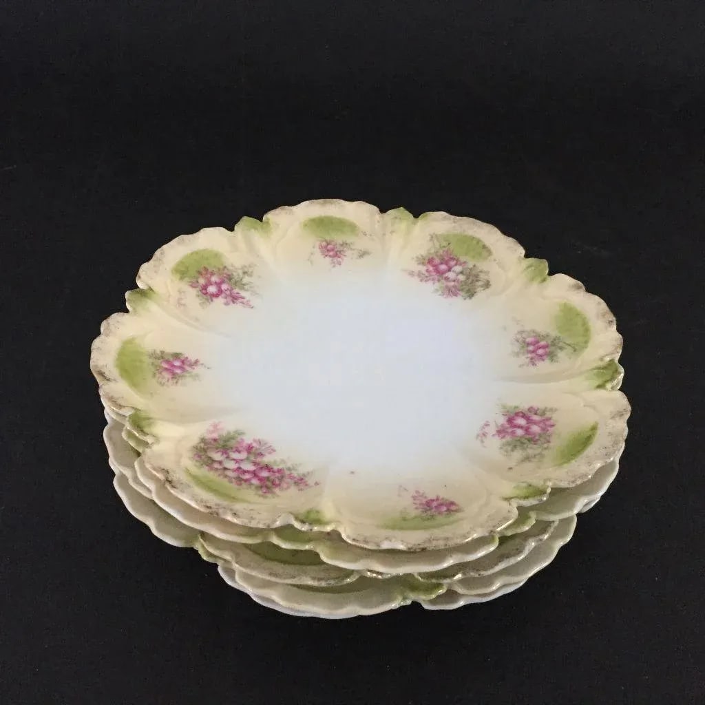 Antique Porcelain Floral Plates - Set of 5 - 3