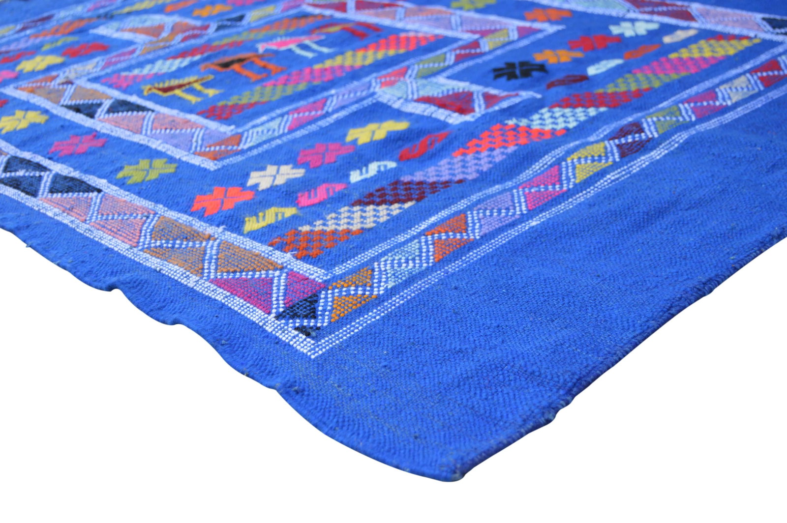 Blue Moroccan Berber Rug- 4'5'' x 2'10'' - 2
