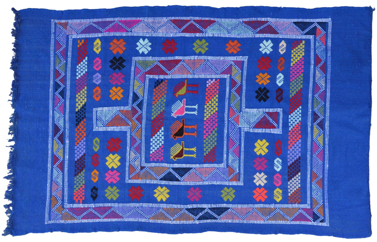 Blue Moroccan Berber Rug- 4'5'' x 2'10'' - 5